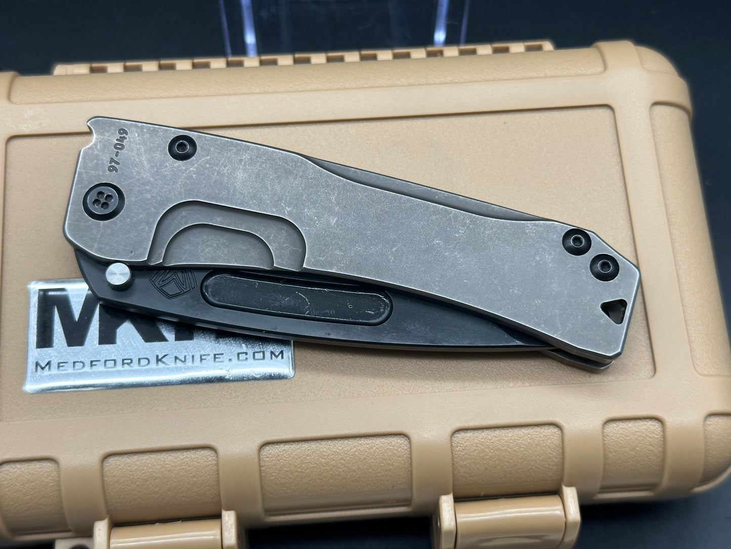 Medford Slim Midi Marauder Frame Lock Knife Tumbled Titanium (missing the clip)