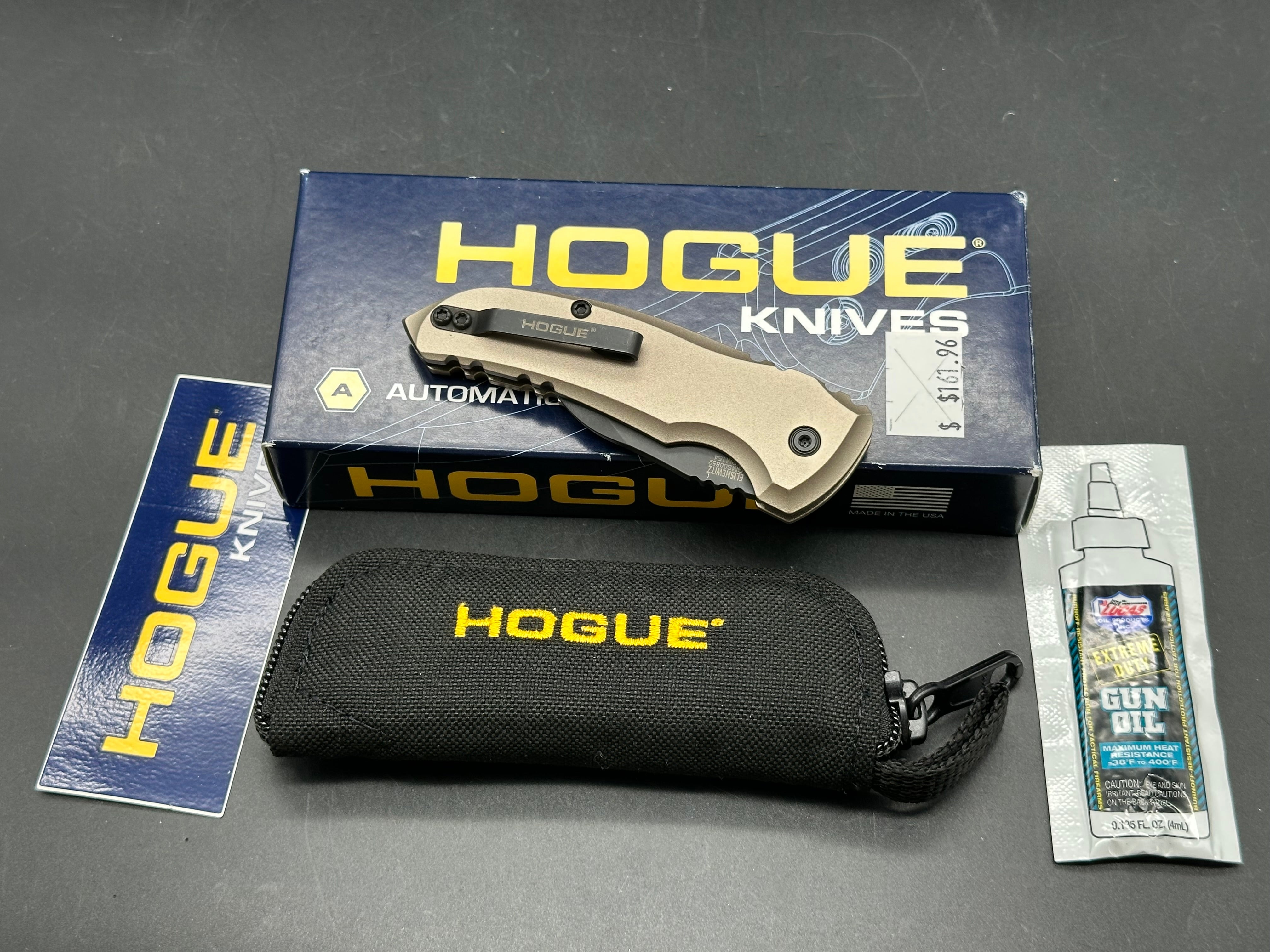 Hogue 24147 A01 FDE Black Wharncliffe CA Legal Automatic