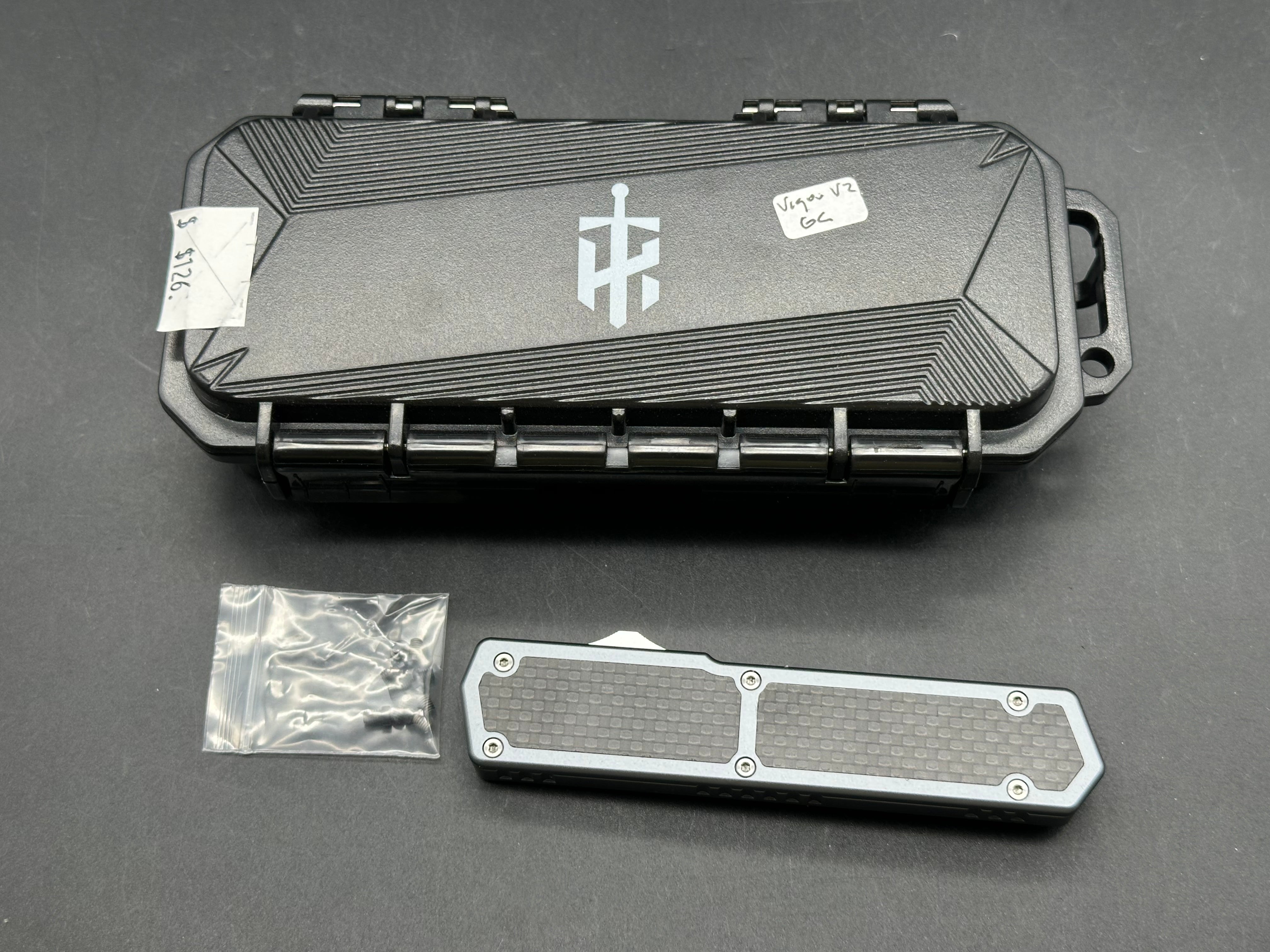 TakCom Vigor Satin, Gray Aluminum 154CM tanto blade