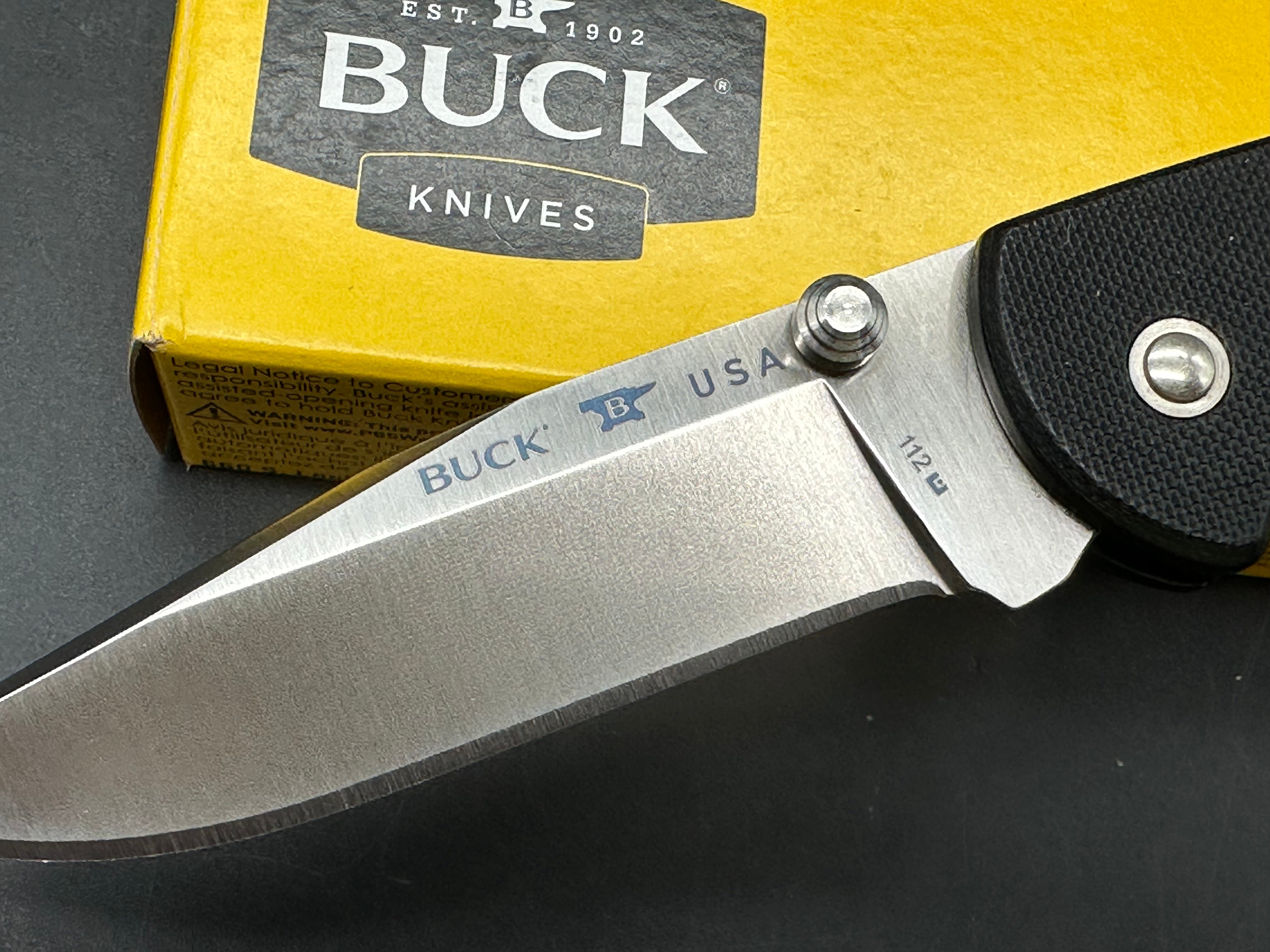 Buck 112 Slim PRO, 3" CPM S30V Satin Clip Point Blade, Lockback with Black G10 Scales