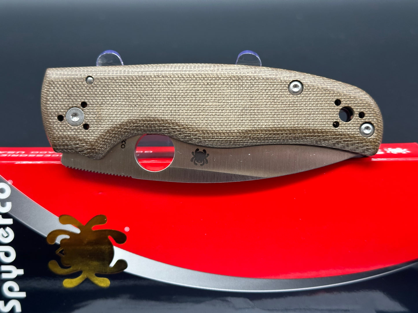 Spyderco Shaman Green Canvas Micarta Knife (3.6" Satin M4) C229MPM4