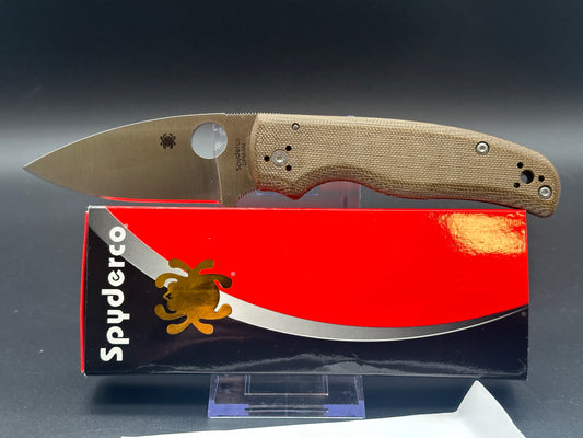 Spyderco Shaman Green Canvas Micarta Knife (3.6" Satin M4) C229MPM4