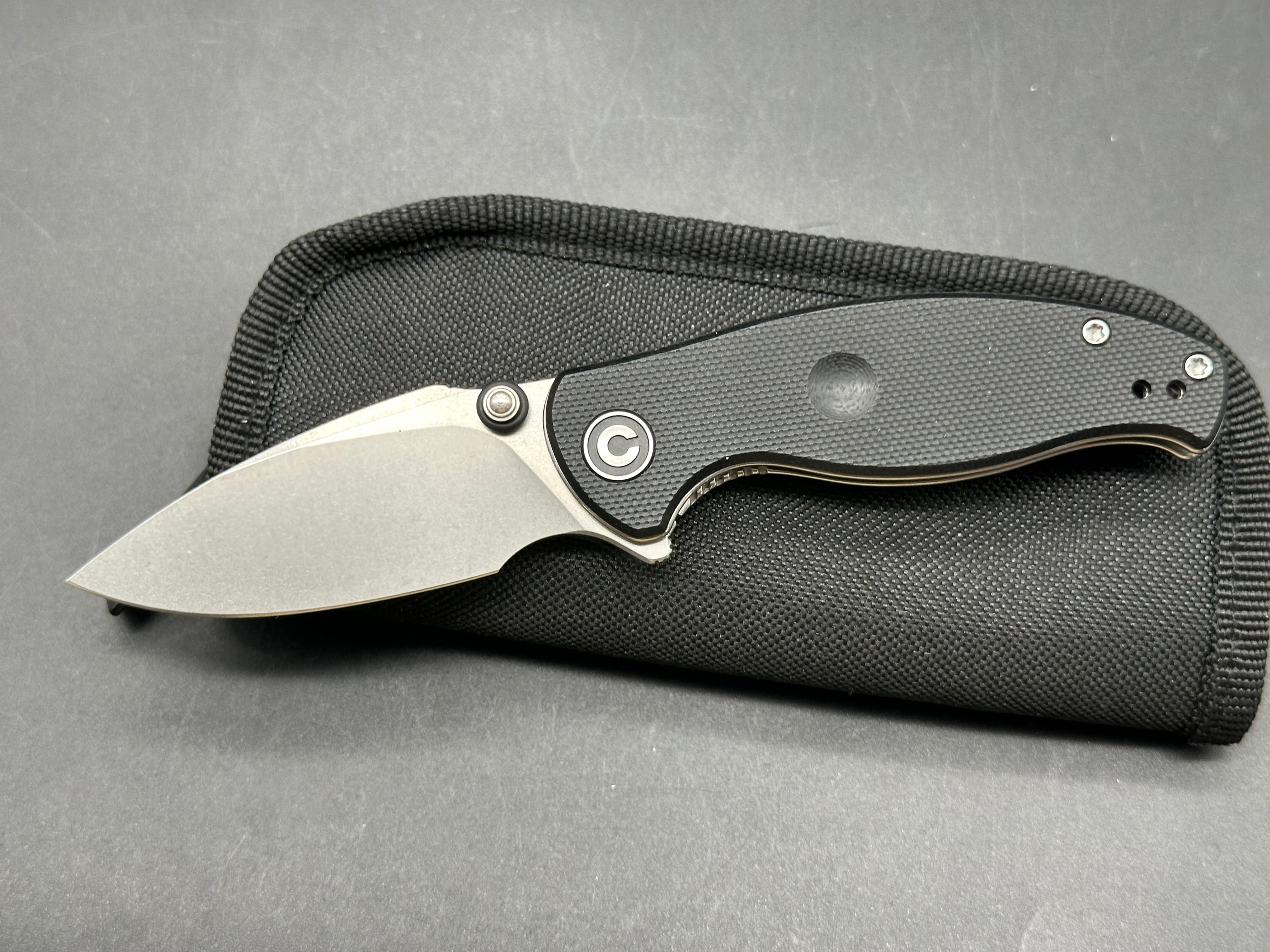 Civivi Scintilla (Blade HQ Exclusive), 2.75" D2 Stonewash Blade with Textured Black G10 Scales