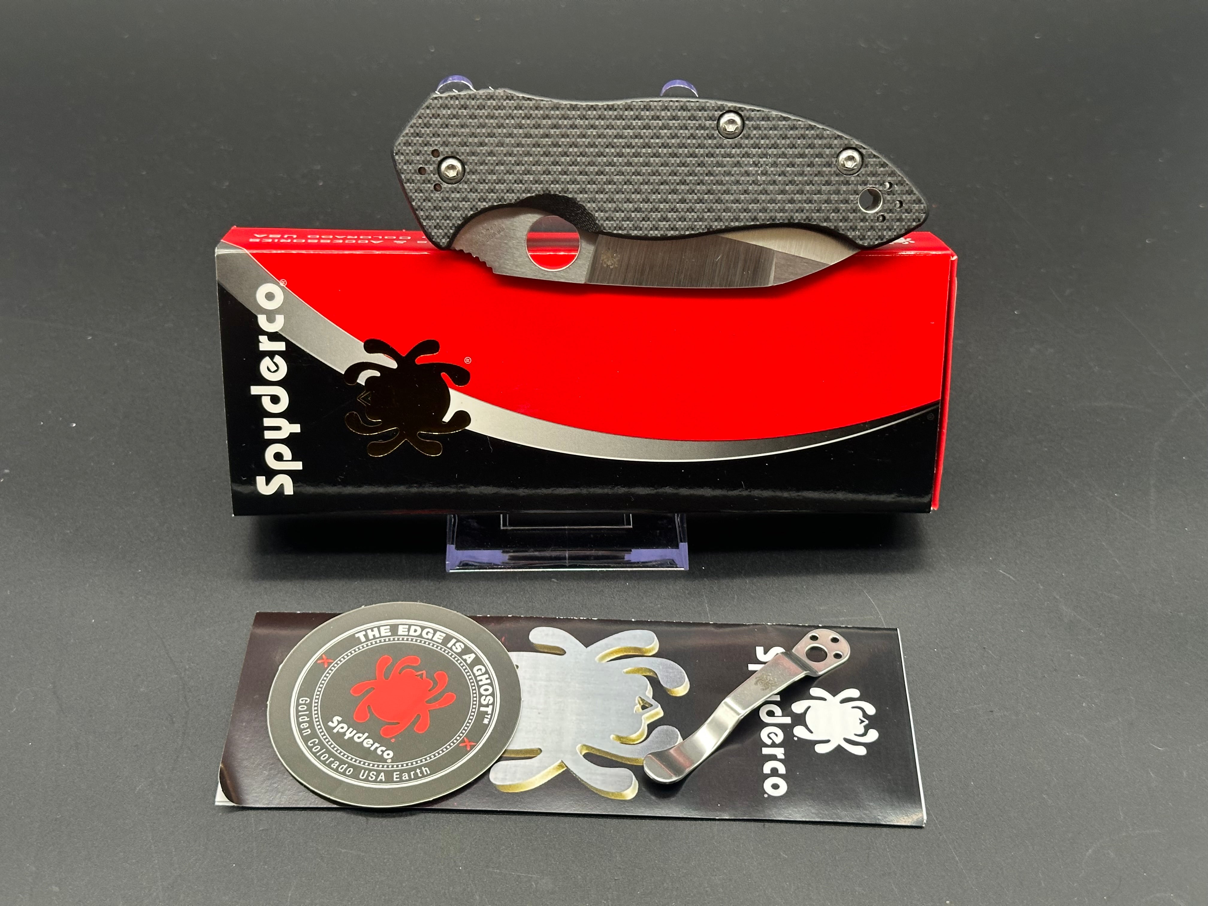 Spyderco Canis Compression Lock Knife CF/G-10 (3.36" S30V) C248CFP