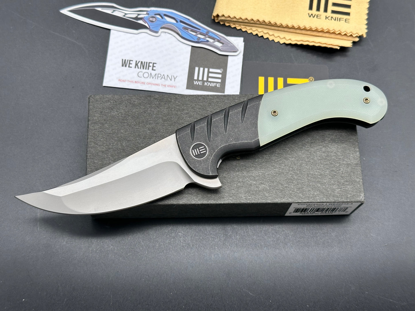 WE Knife Co. Curvaceous Frame Lock Knife Natural G-10/Ti (3.7" BB)