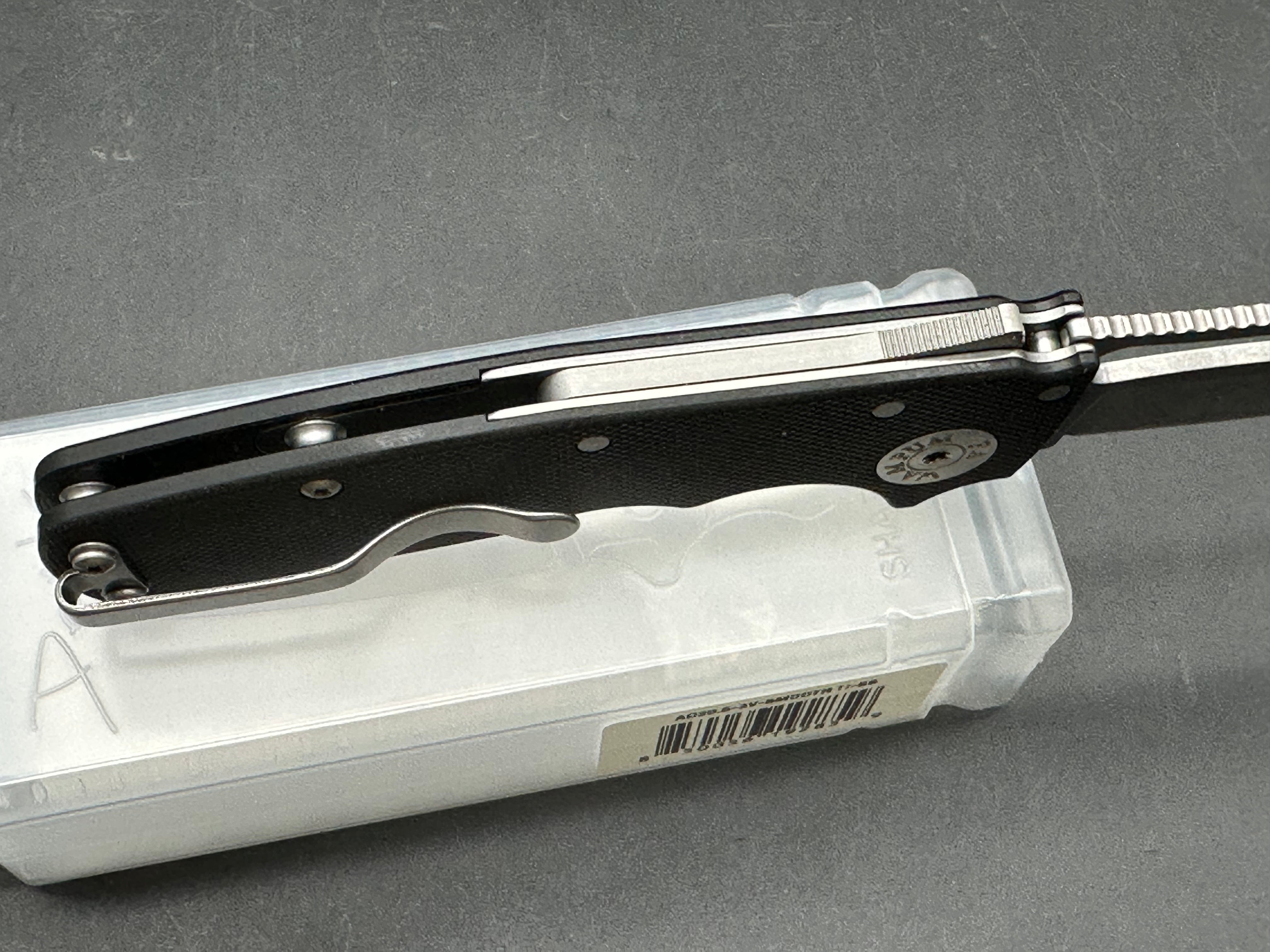 Demko Shark Cub Slicer, 2.75" CPM 20CV Stonewash Blade with Black G10 Scales