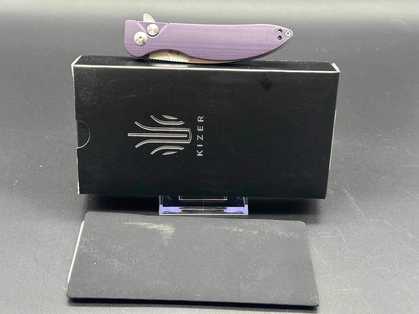 KIZER SWAY BACK FOLDING KNIFE PURPLE G10 HANDLE N690 PLAIN EDGE V3566N1