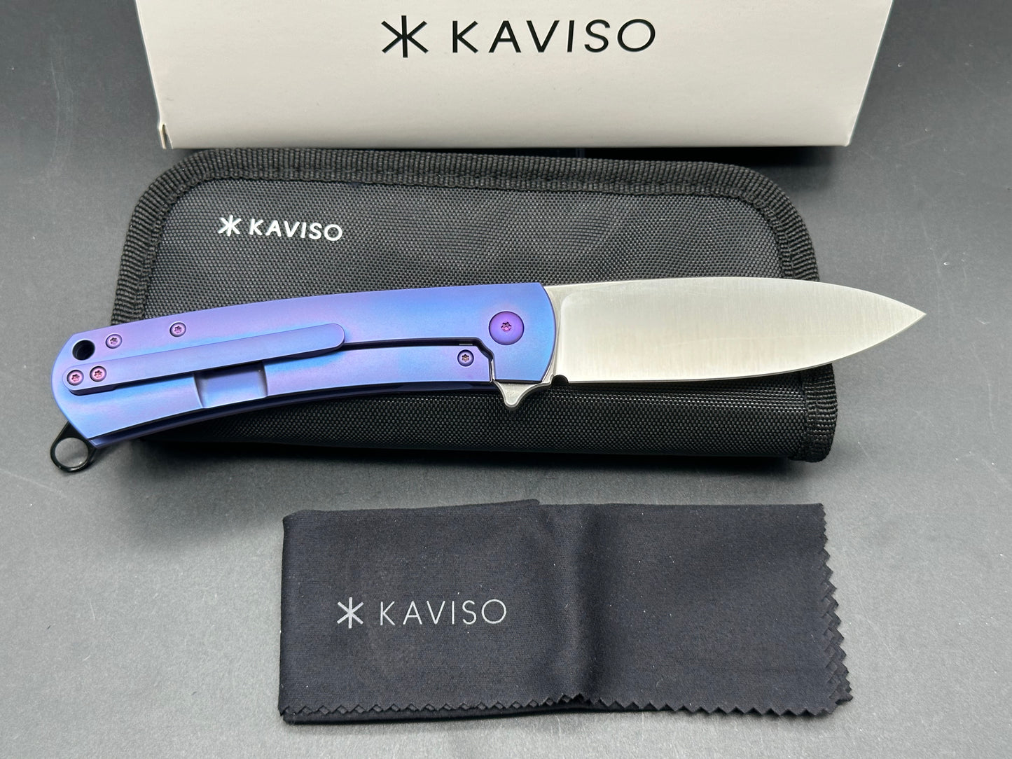 Kaviso Laconico Keen purple titanium handle w/S35VN blade