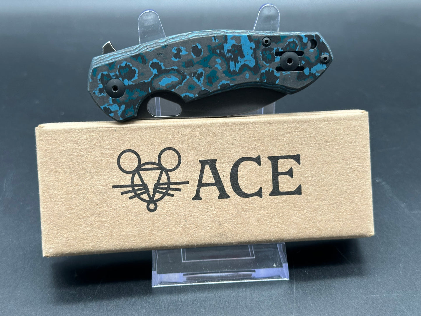 GiantMouse ACE Biblio Ice Folding Knife Arctic Fat Carbon SMKW Exclusive