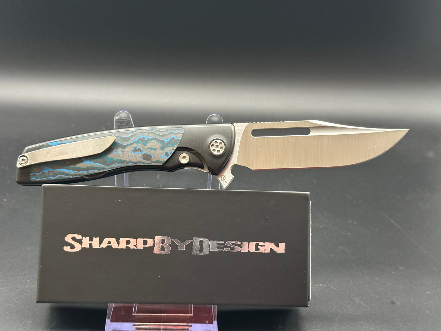 Sharp By Design Evo Typhoon Bowie - Black PVD - Arctic Frost Fat Carbon Inlay