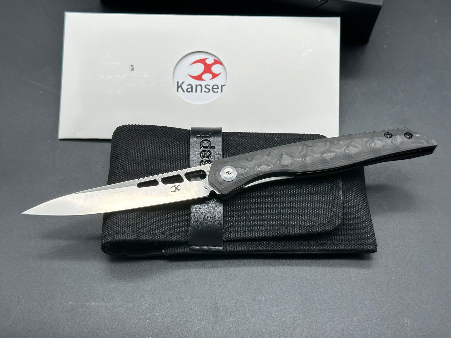 KANSEPT Knives lucky Star Flipper 3.54” CPM-S35VN Blade, Carbon Fiber