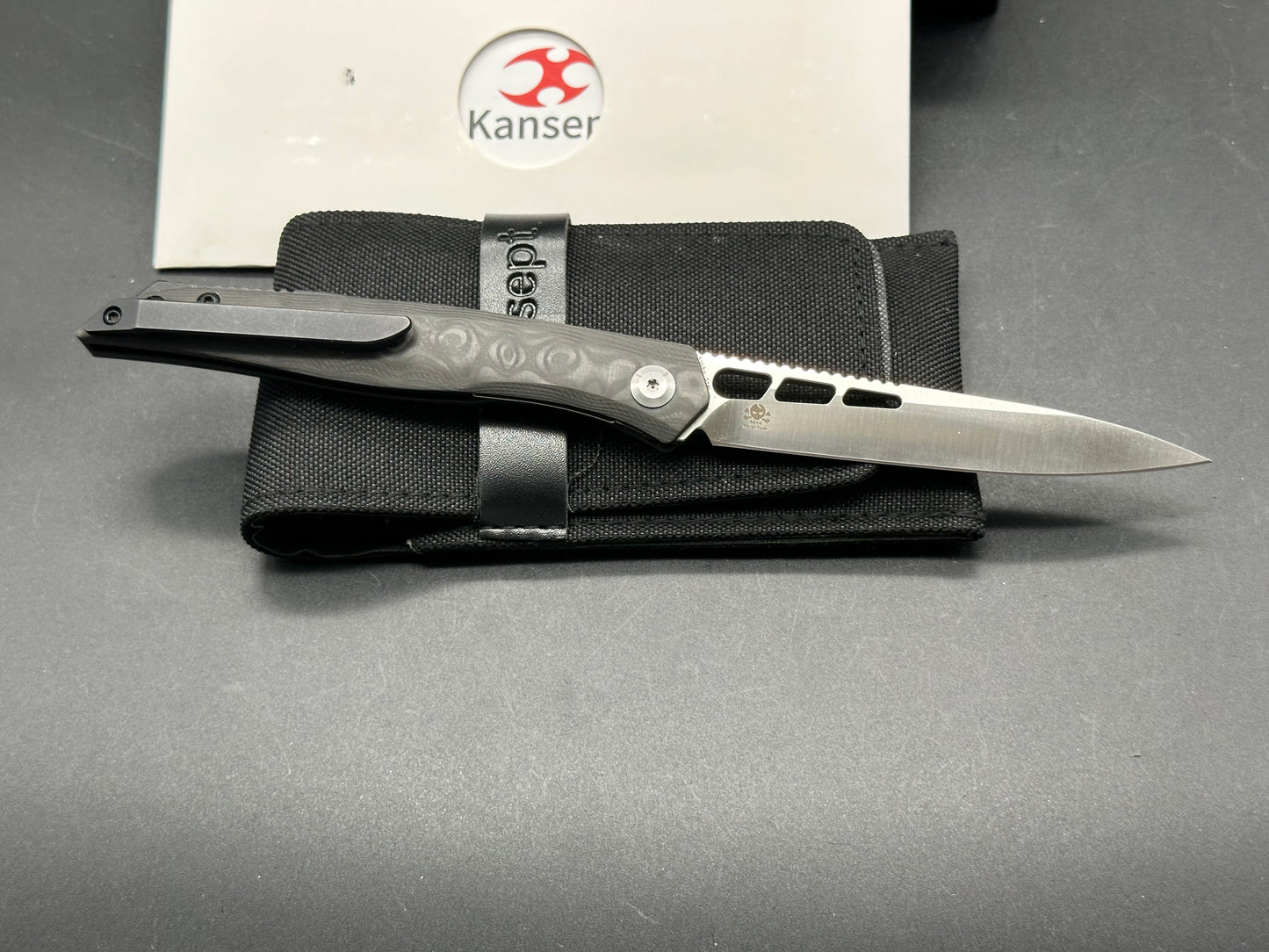 KANSEPT Knives lucky Star Flipper 3.54” CPM-S35VN Blade, Carbon Fiber