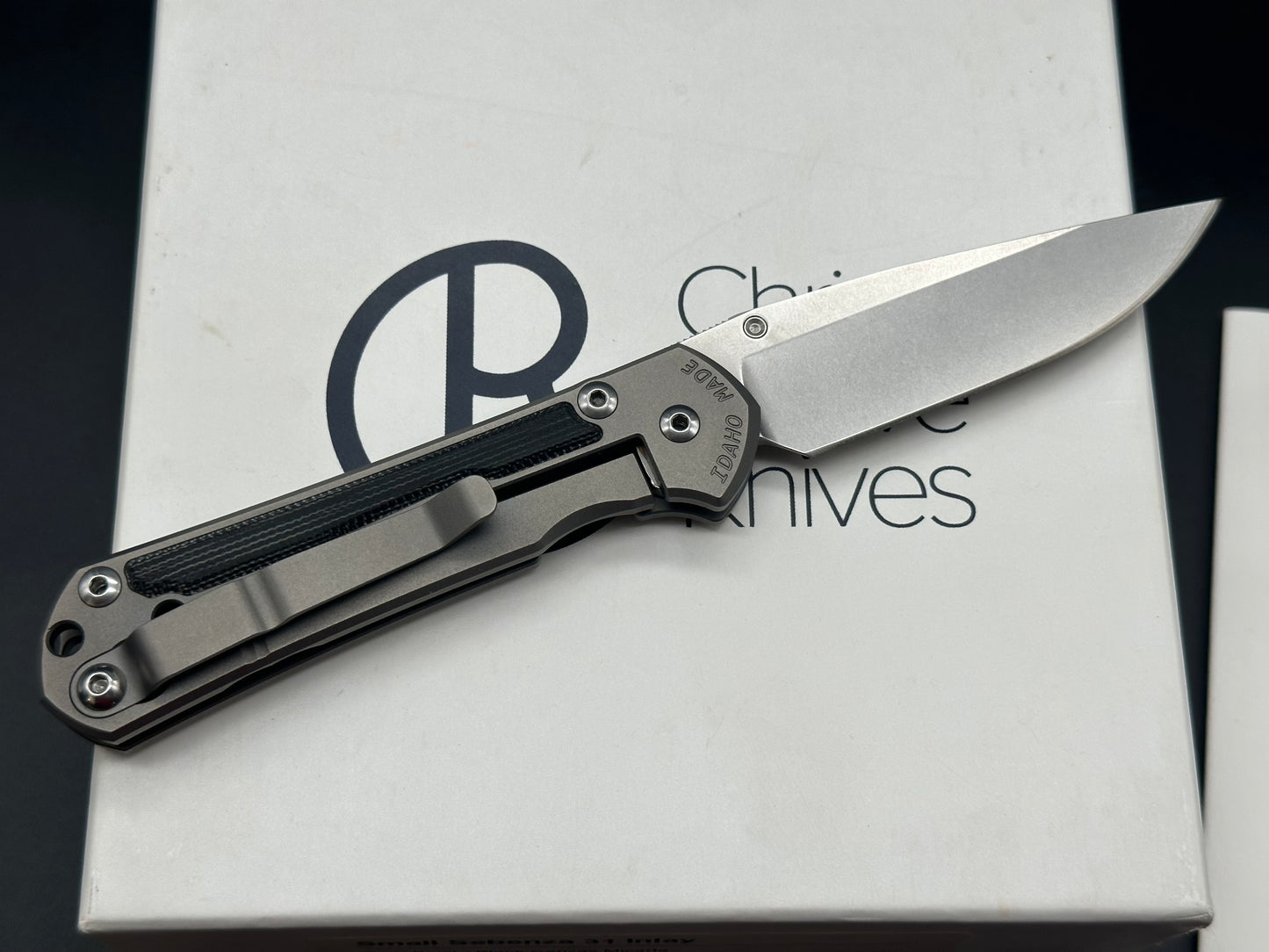 Chris Reeves CRK Small SEBENZA 31 BLACK CANVAS MICARTA DROP POINT