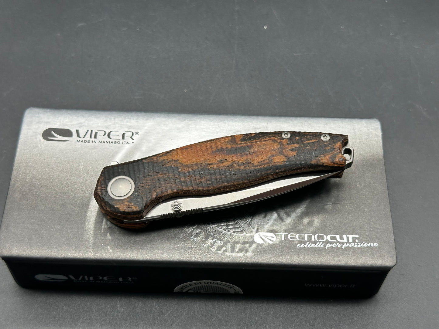 Viper Knives Vale MagnaCut Liner Lock Knife Bocote Wood (2.67" Satin)