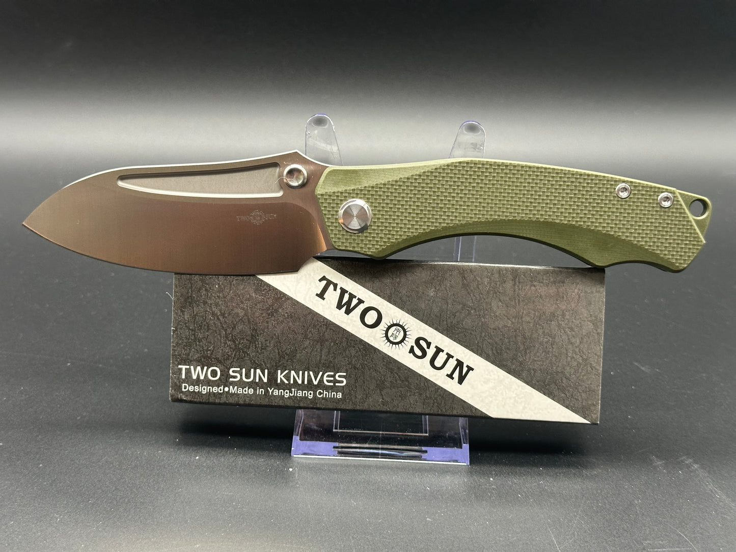 TWOSUN TS425 green G10 handle w/K110 blade