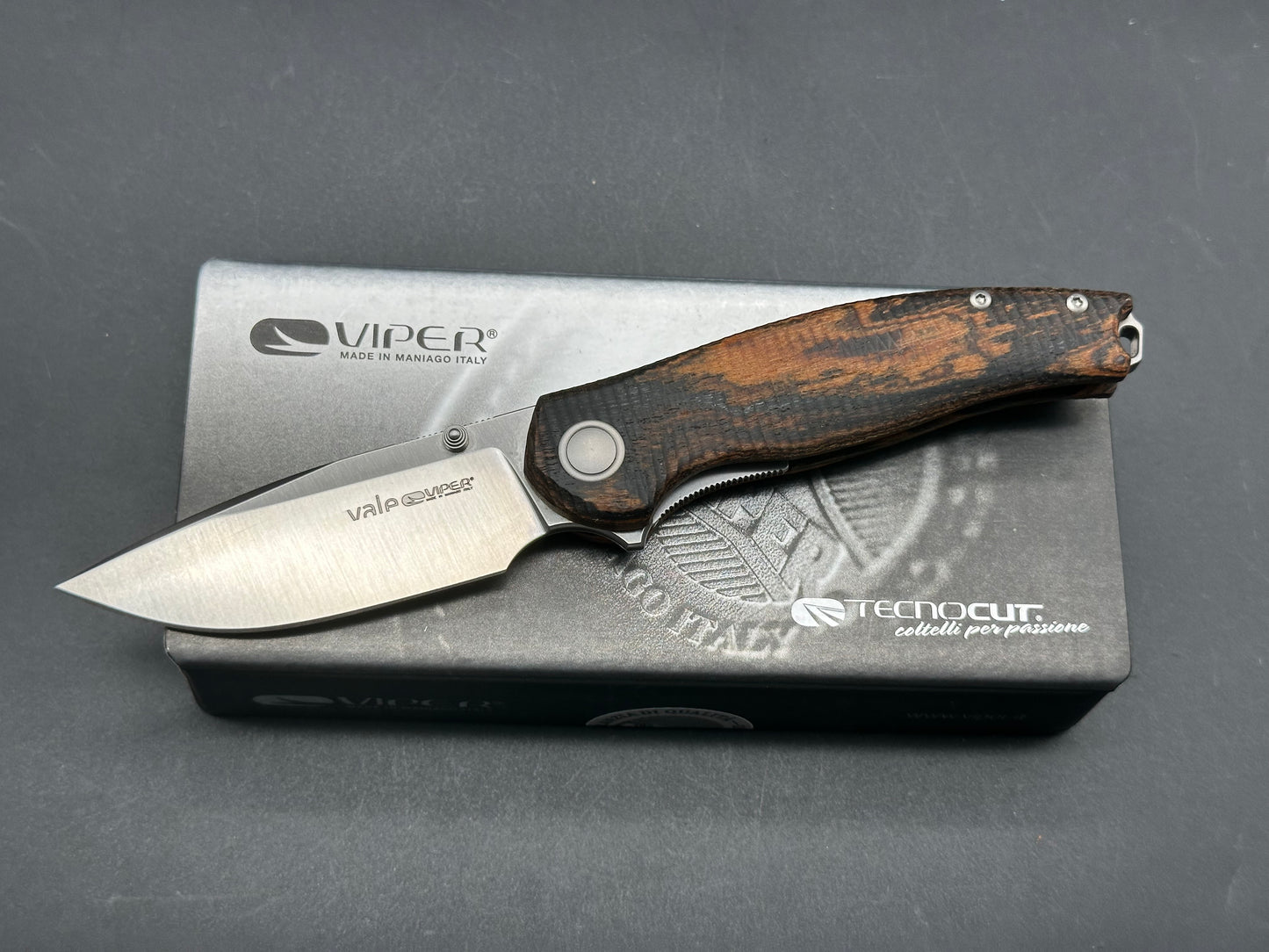 Viper Knives Vale MagnaCut Liner Lock Knife Bocote Wood (2.67" Satin)