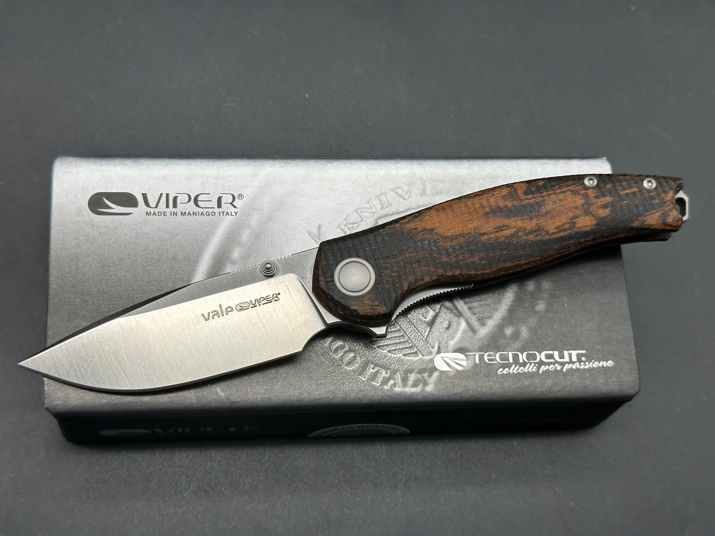 Viper Knives Vale MagnaCut Liner Lock Knife Bocote Wood (2.67" Satin)