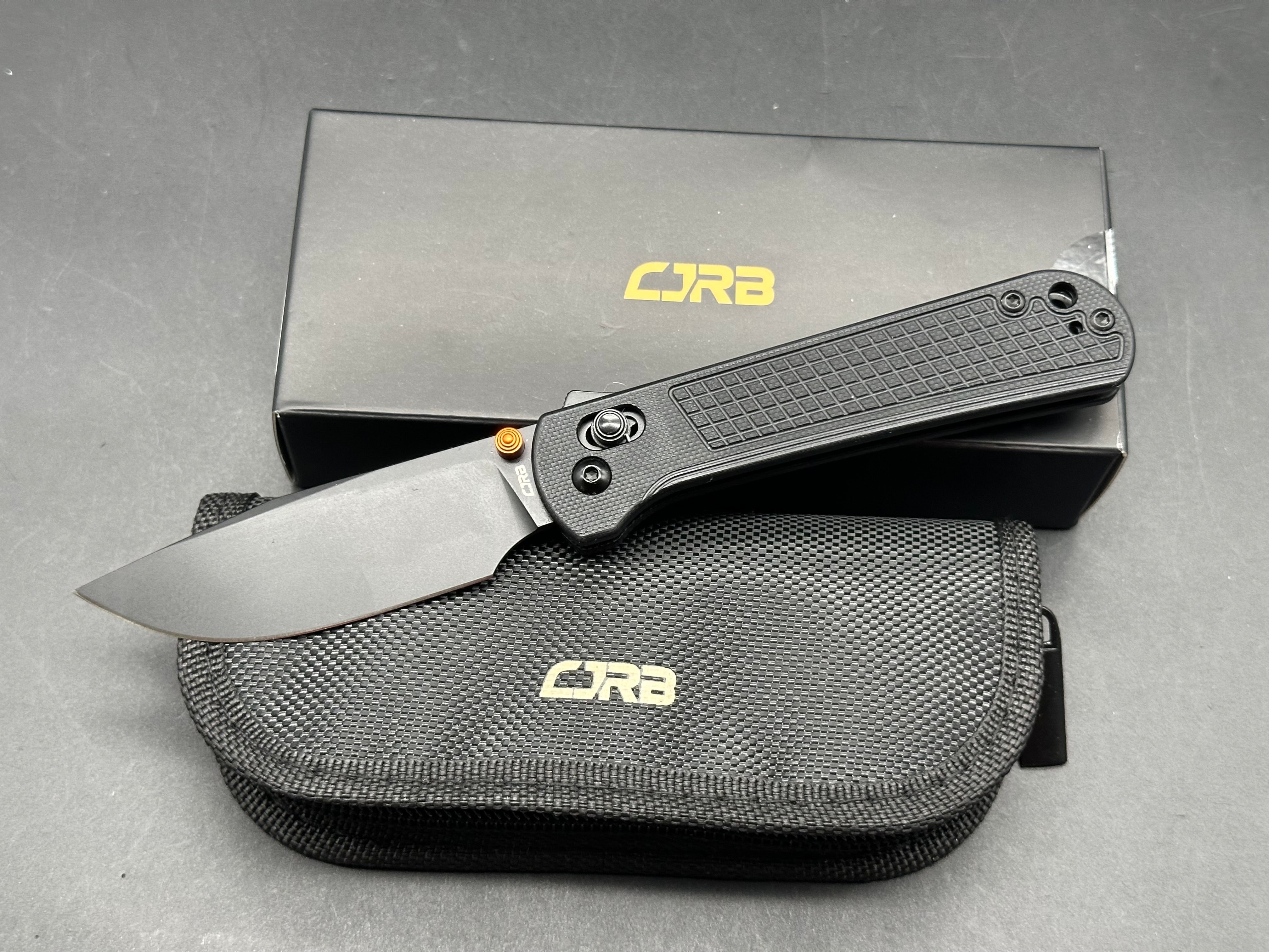 CJRB BOLT BLACK G10 HANDLE AR-RPM9 DROP POINT PLAIN EDGE BLACK PVD FINISH