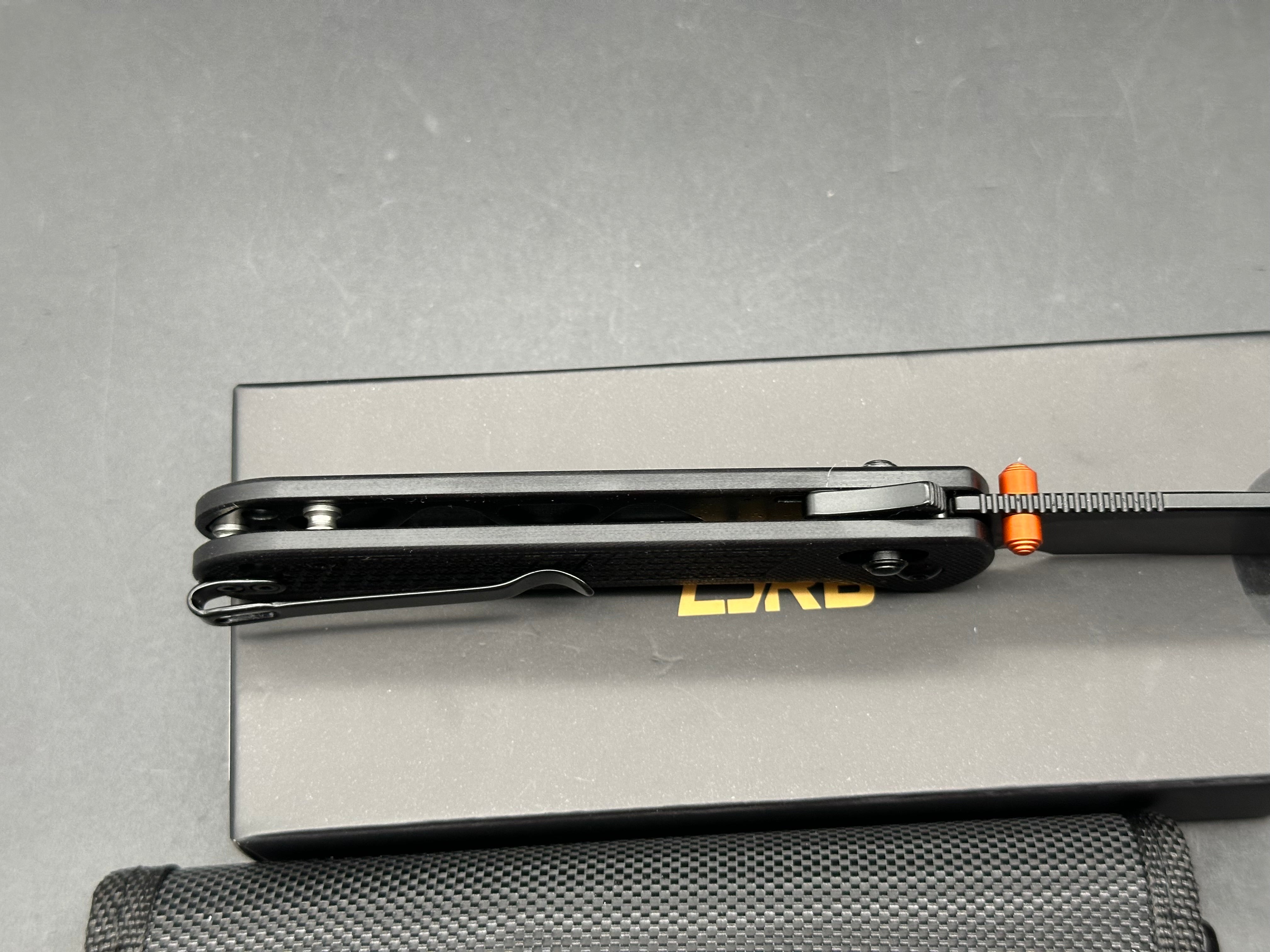 CJRB BOLT BLACK G10 HANDLE AR-RPM9 DROP POINT PLAIN EDGE BLACK PVD FINISH