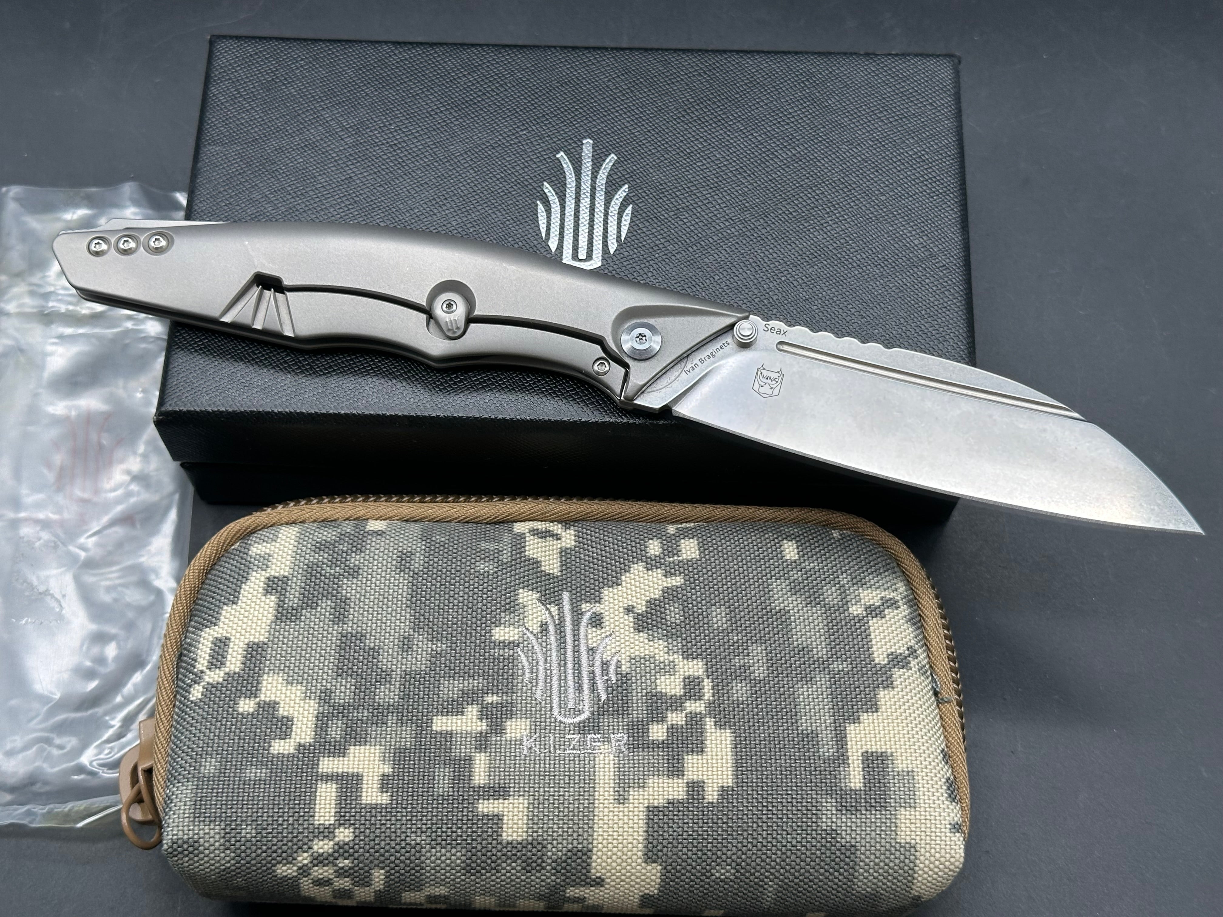 Kizer Seax prototype knife