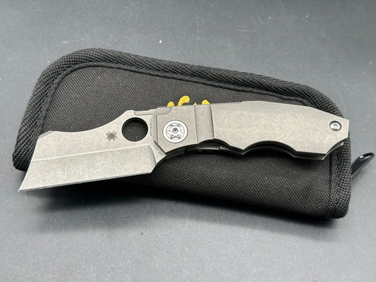 Spyderco Stovepipe Frame Lock Knife Titanium (2.8" Stonewash)