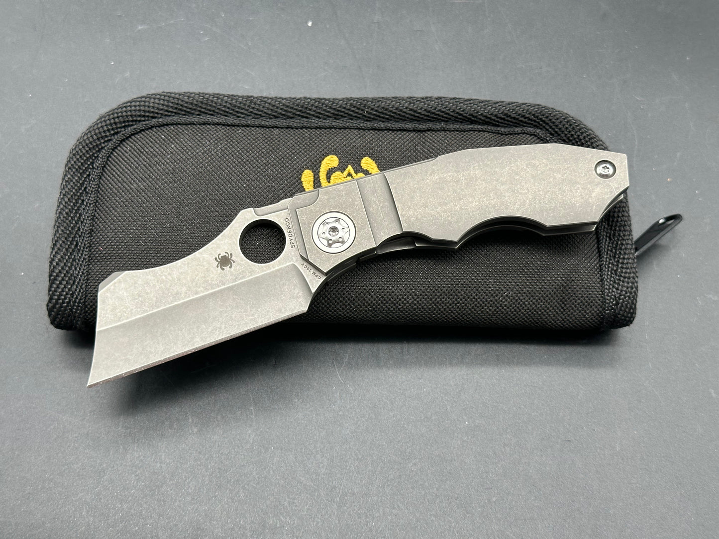 Spyderco Stovepipe Frame Lock Knife Titanium (2.8" Stonewash)