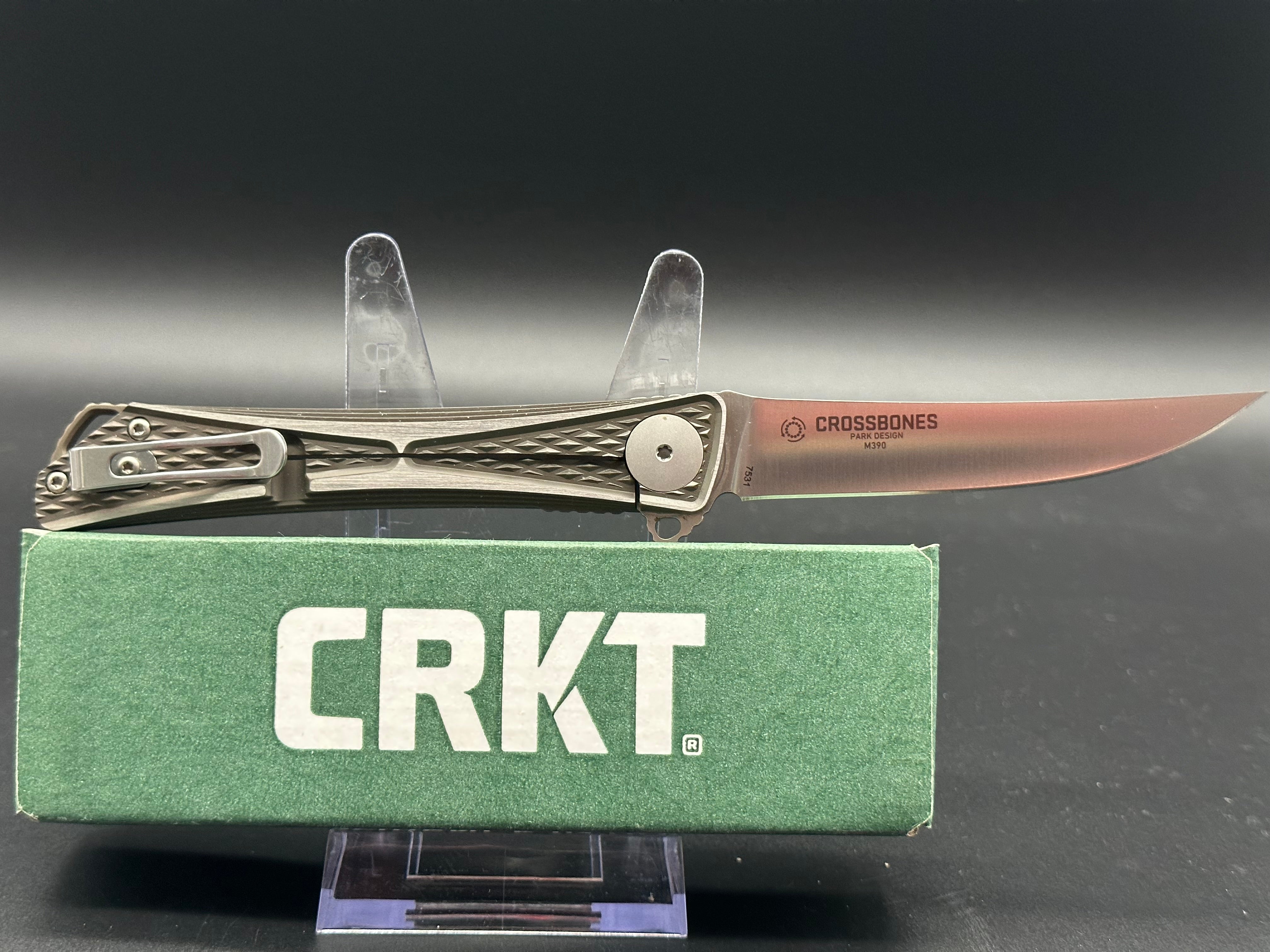 CRKT Crossbones Limited Edition Liner Lock Knife Ti (3.5" Satin M390) 7531