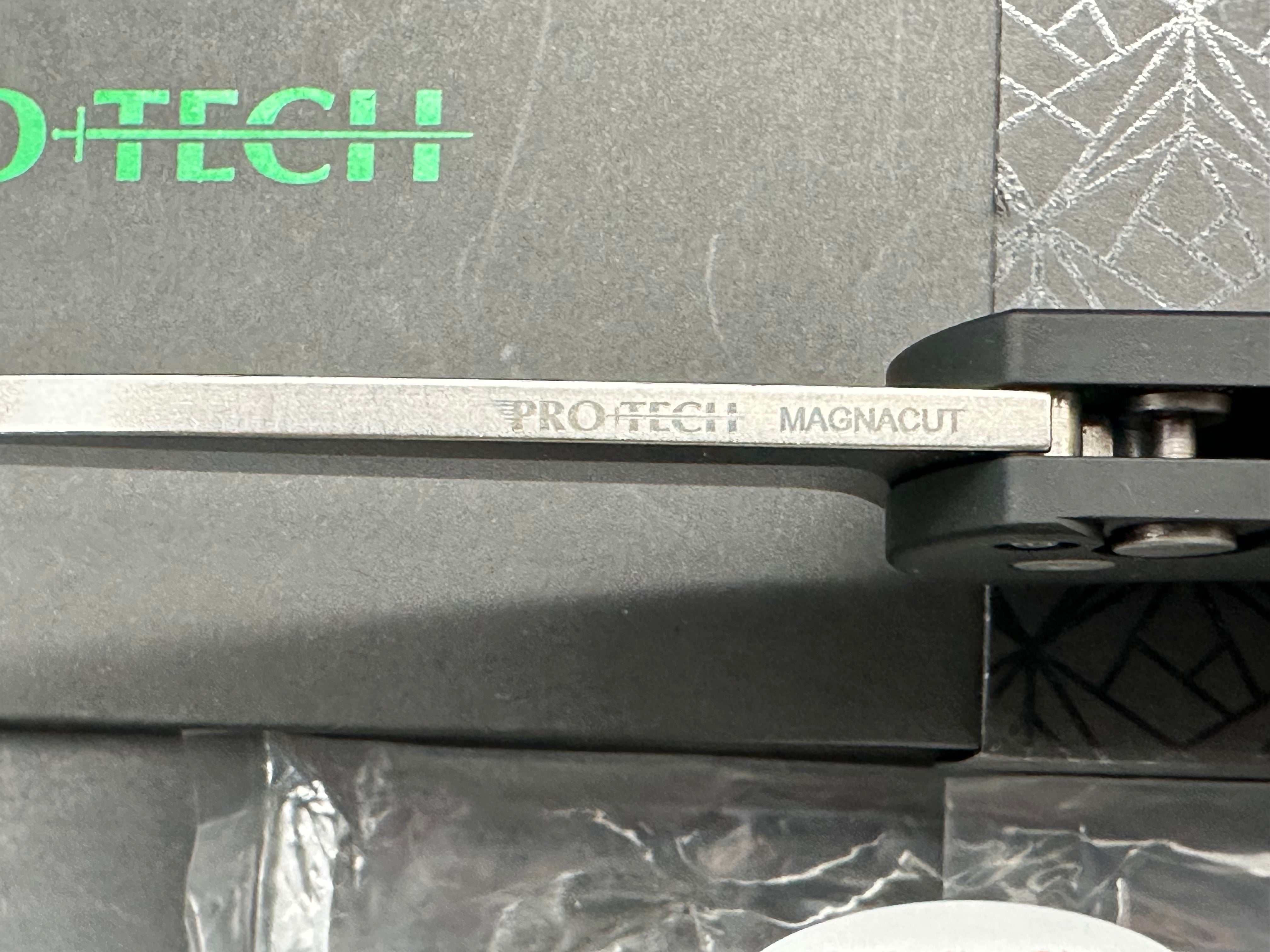 ProTech Malibu Wharncliffe, 3.3" MagnaCut Blade with Black Aluminum Scales