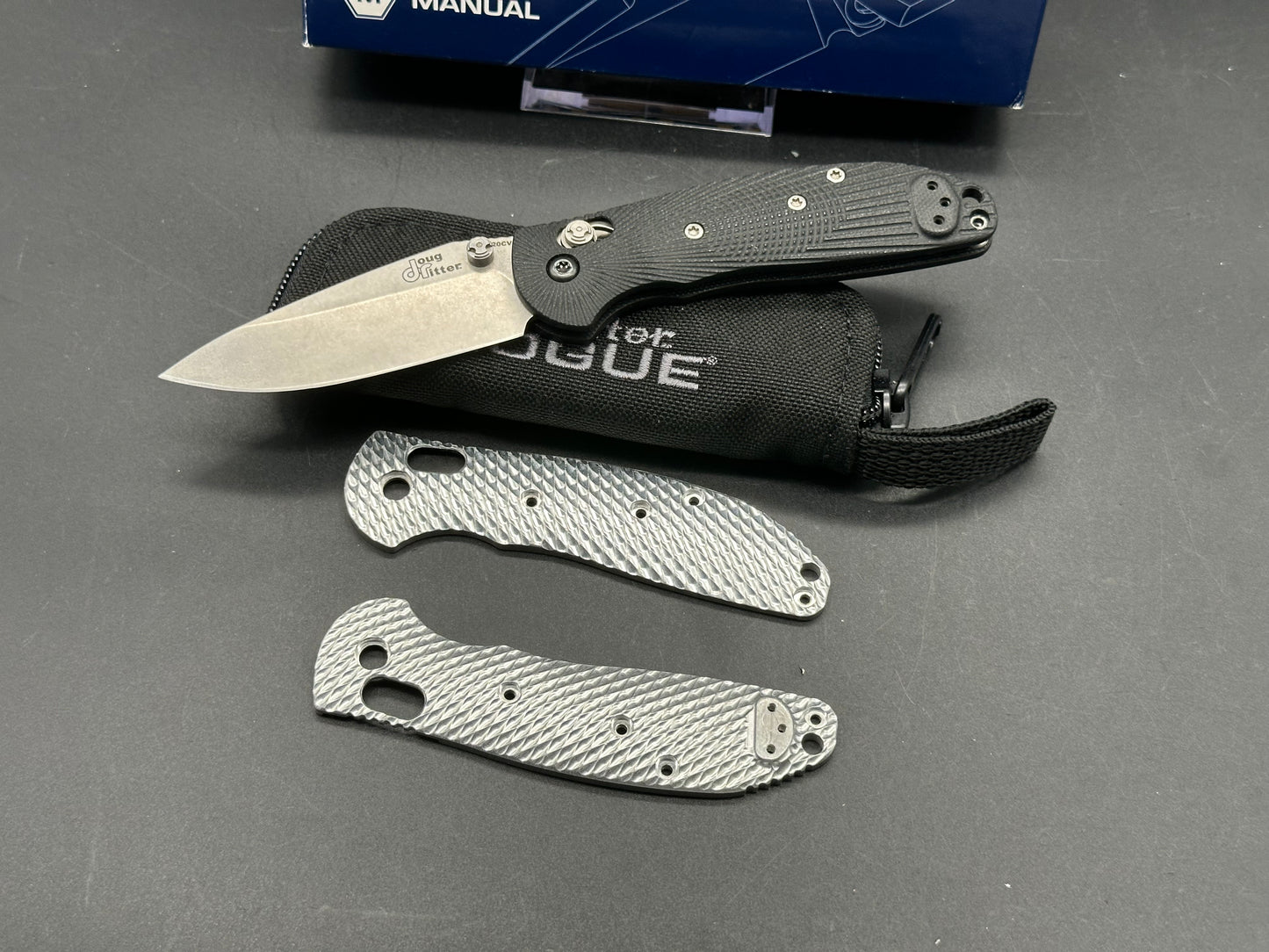 Hogue Doug Ritter Mini RSK with original goat scales aluminum