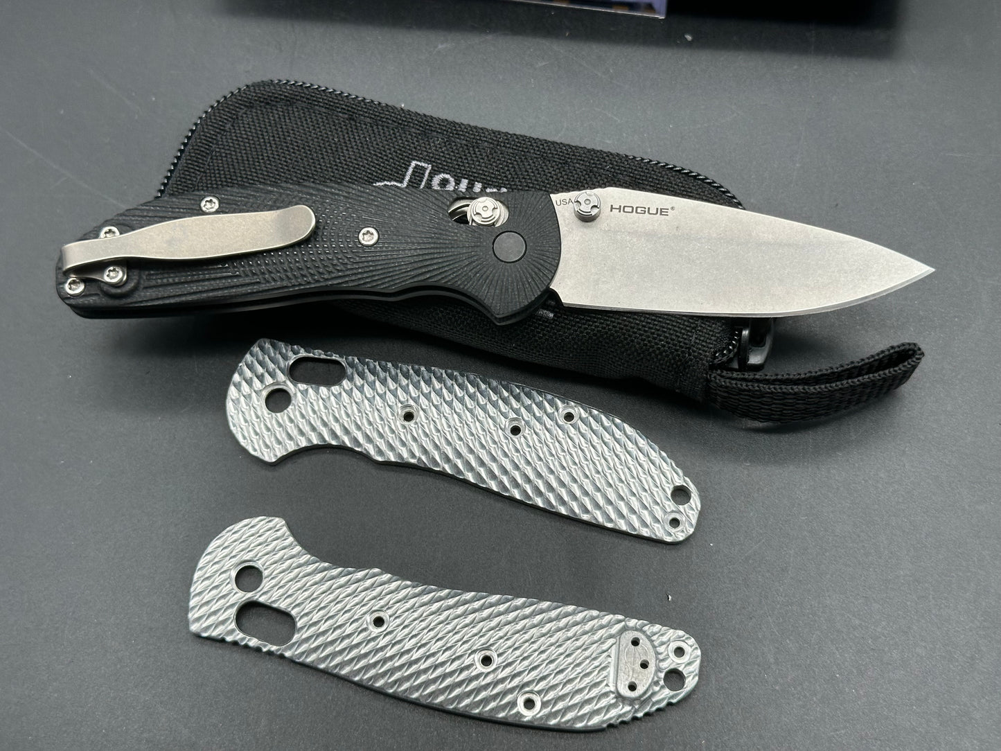 Hogue Doug Ritter Mini RSK with original goat scales aluminum