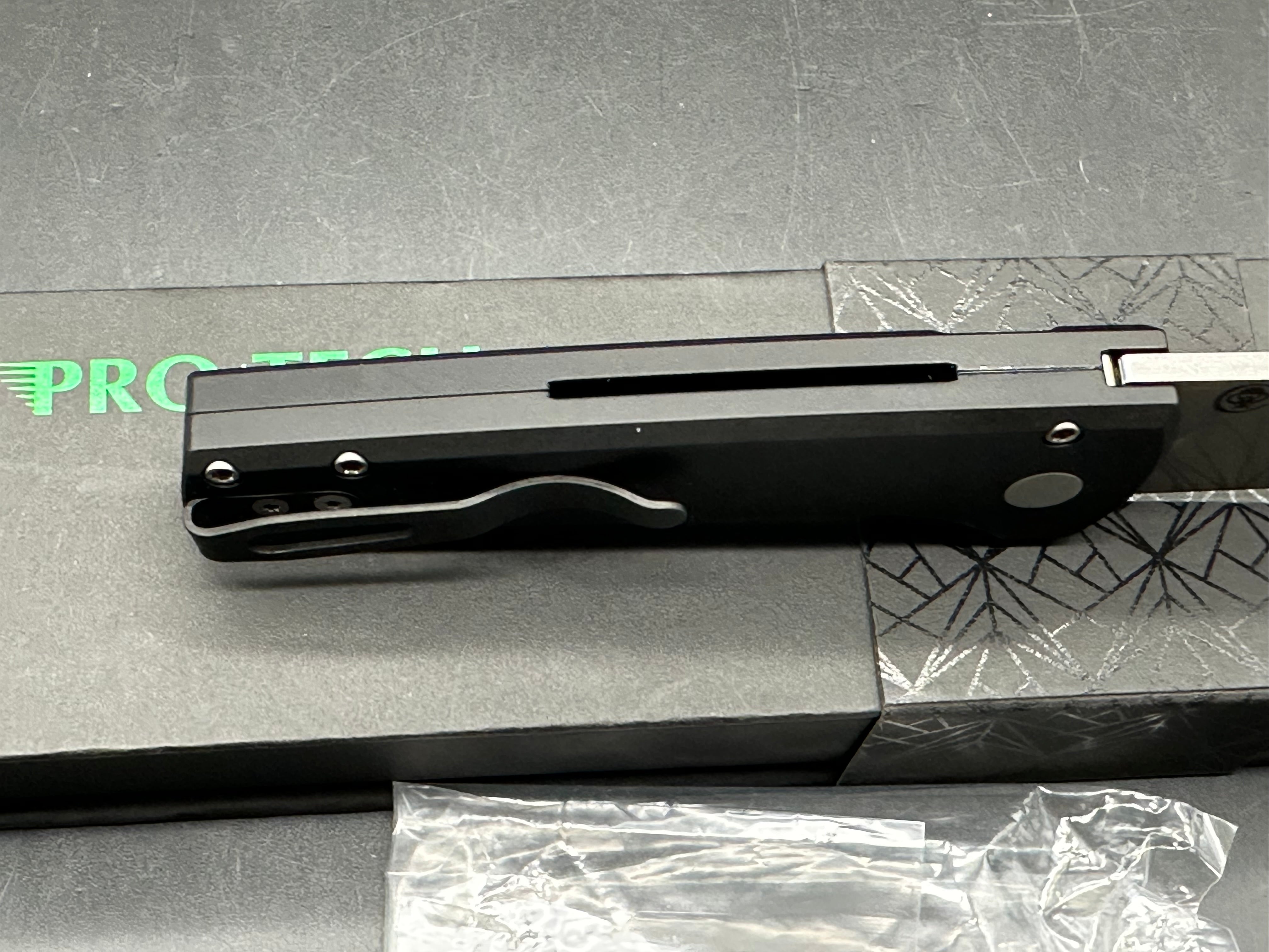 ProTech / Chaves Scapegoat AUTO, 3" PROTO MagnaMax Blade with Black Aluminum Scales