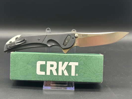 CRKT Seismic Deadbolt Lock Knife Black G-10 (3.9" Satin) 5401