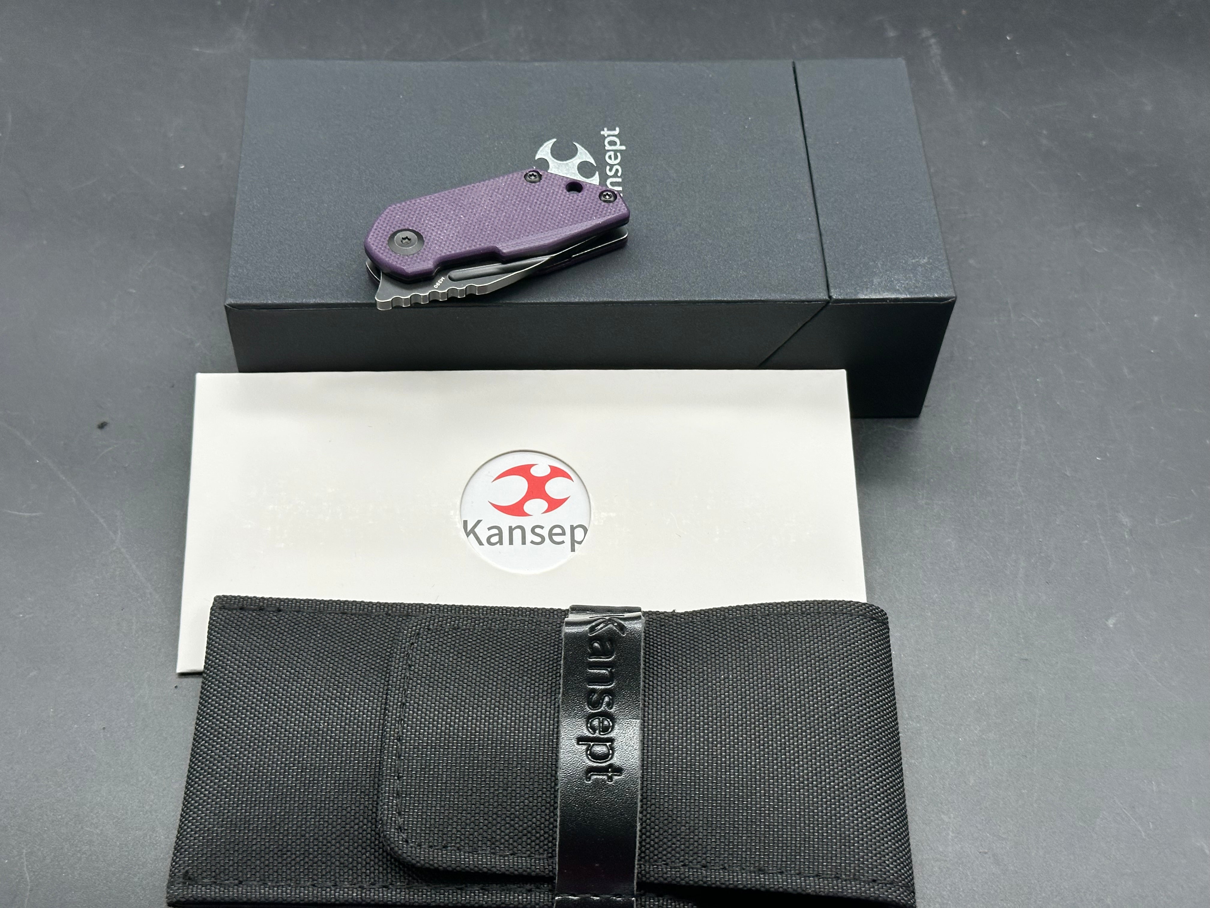 KANSEPT RIO PURPLE G10 HANDLE 1.56'' M390 BLADE