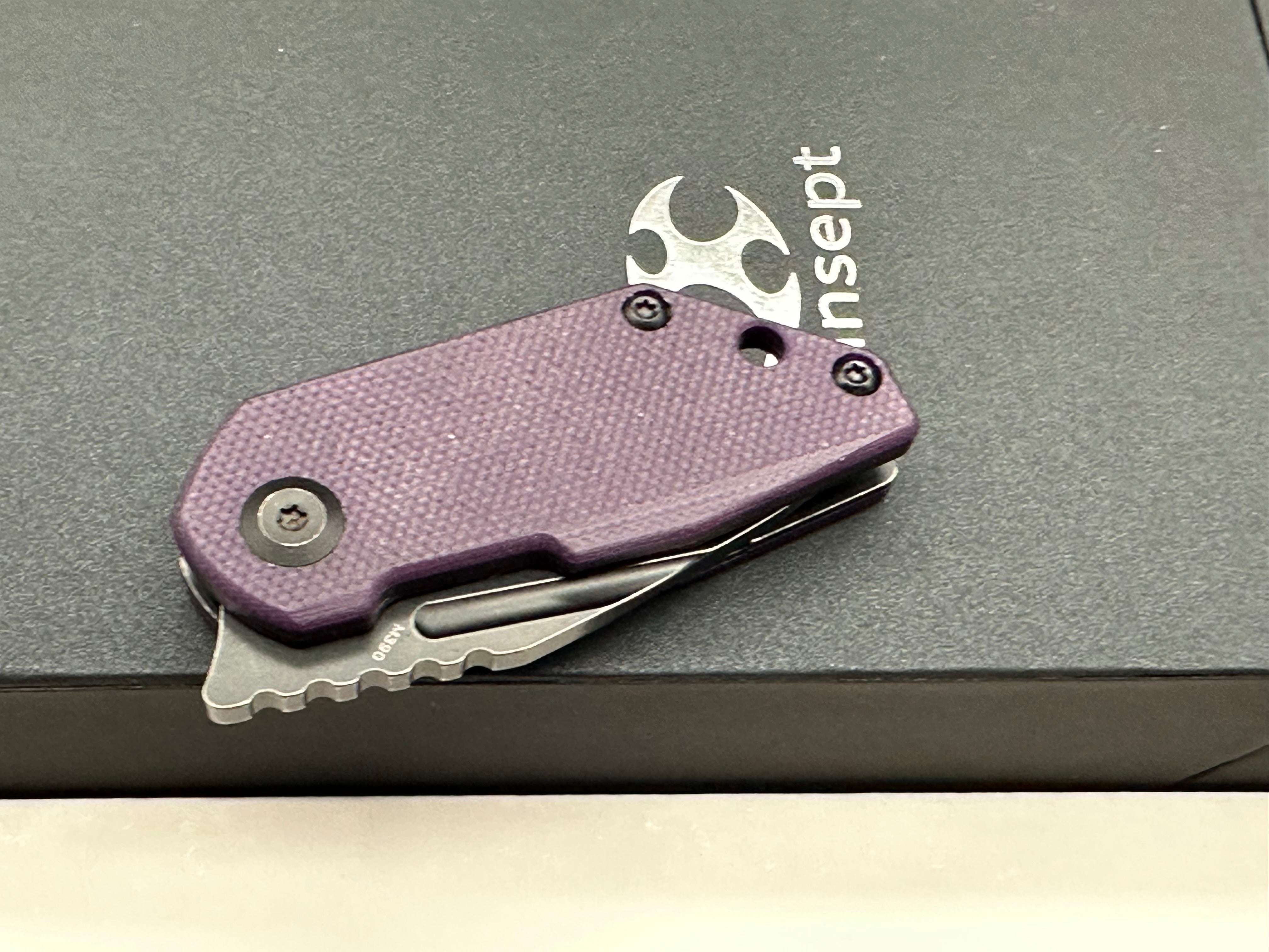 KANSEPT RIO PURPLE G10 HANDLE 1.56'' M390 BLADE