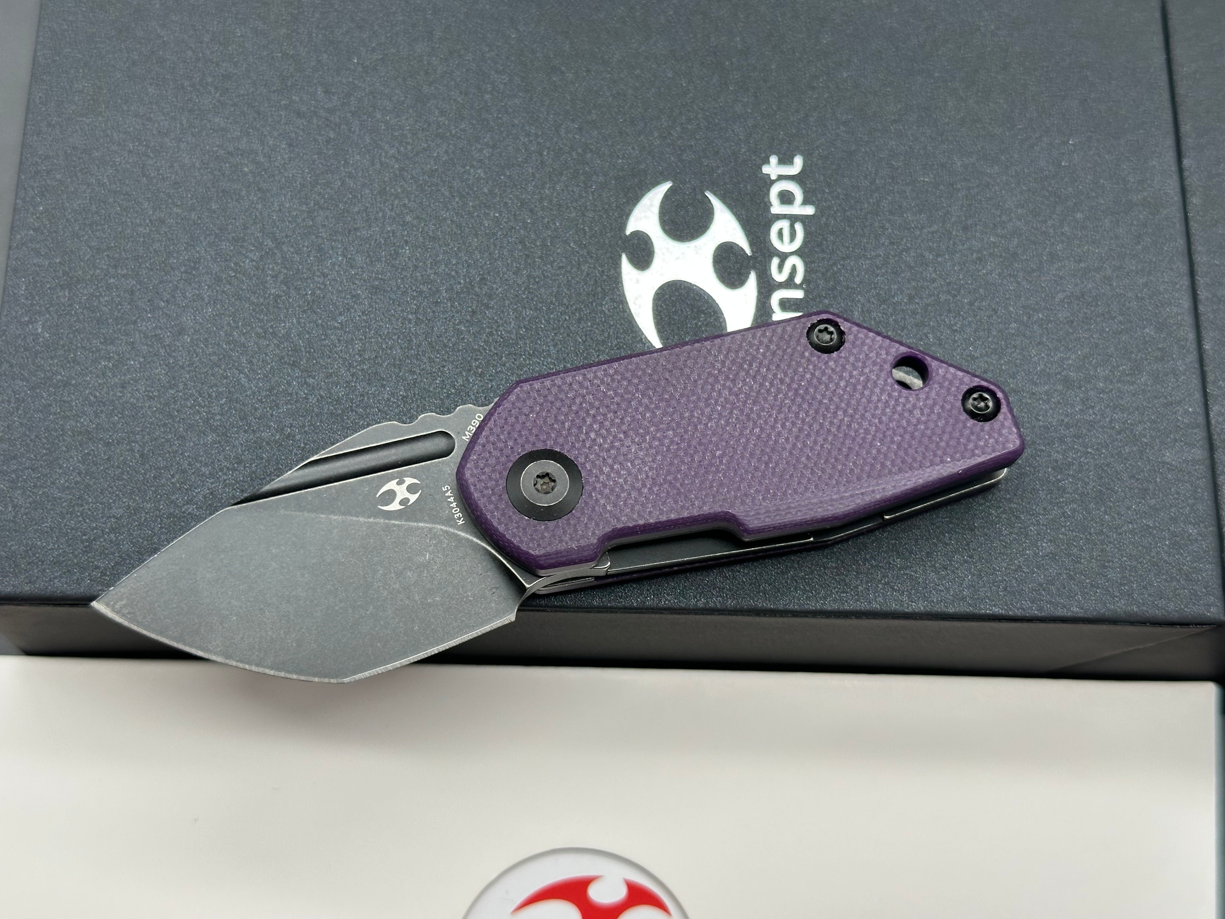 KANSEPT RIO PURPLE G10 HANDLE 1.56'' M390 BLADE