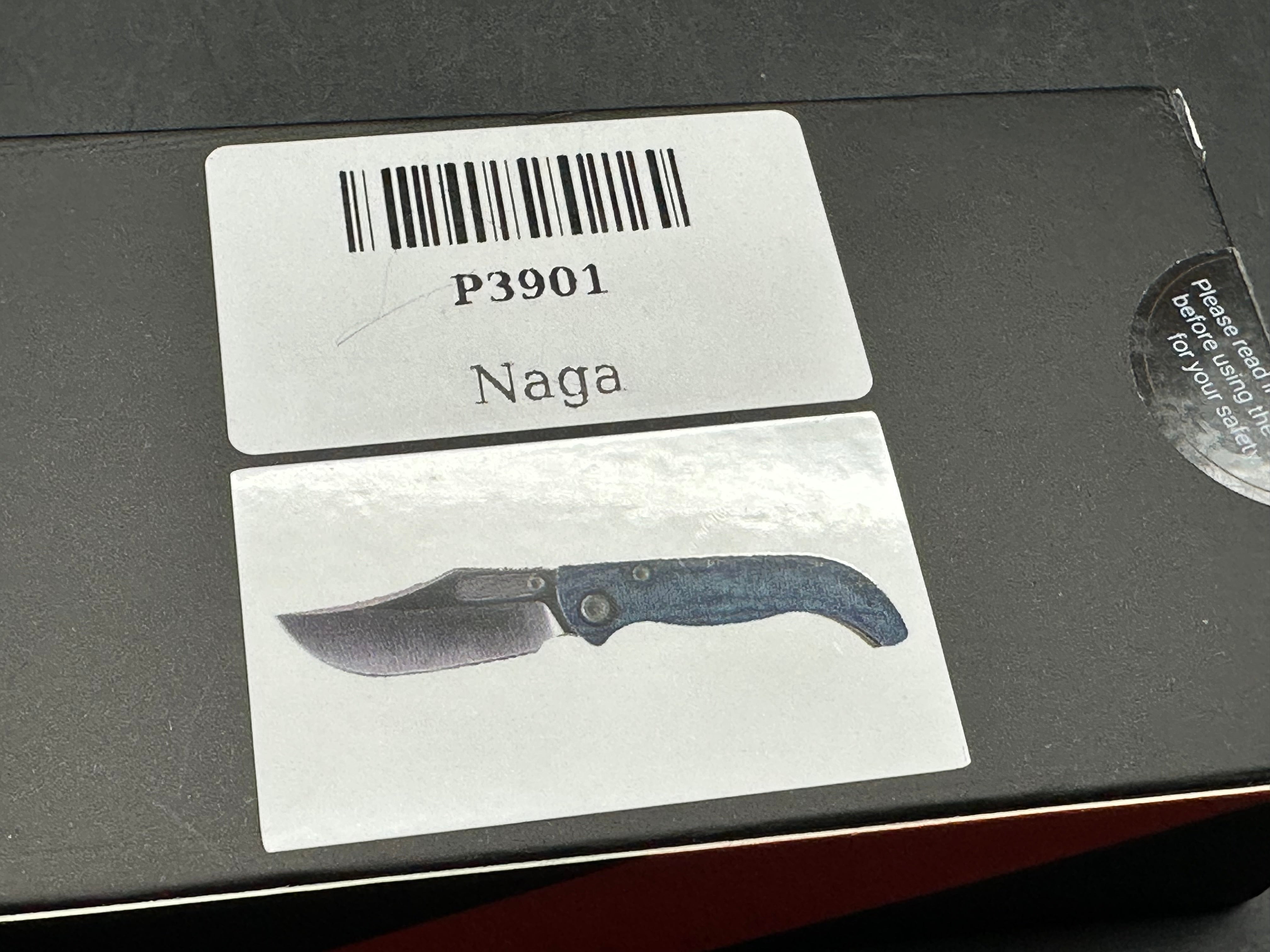 VOSTEED NAGA BLUE MICARTA HANDLE S35VN PLAIN EDGE