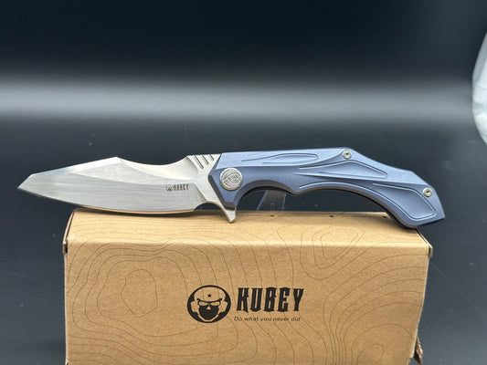 Kubey Shadow Crane KU220C S35VN polished, Blue TI handle