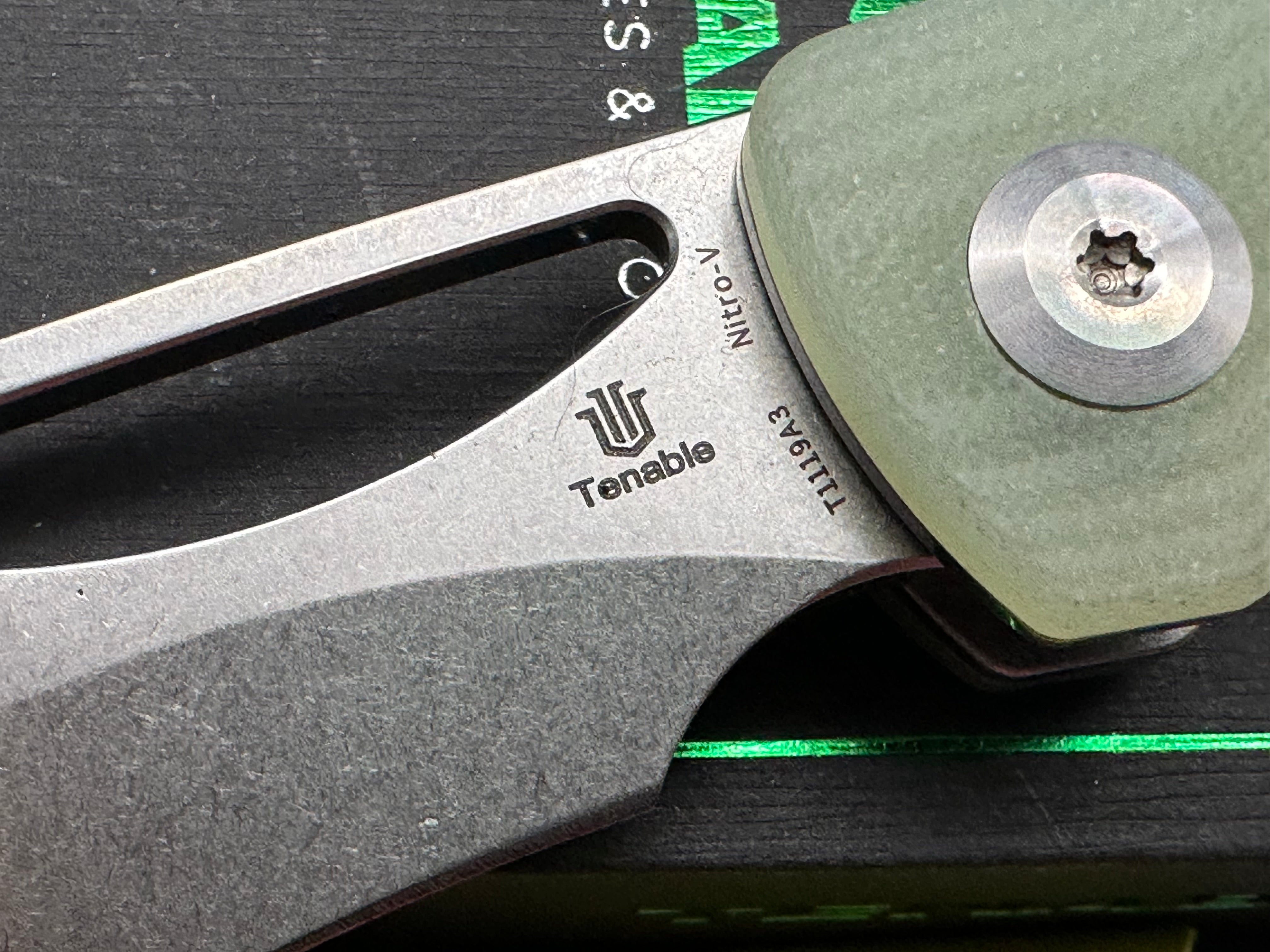 TENABLE GIDEON JADE G10 HANDLE NITRO-V PLAIN EDGE STONEWASH FINISH