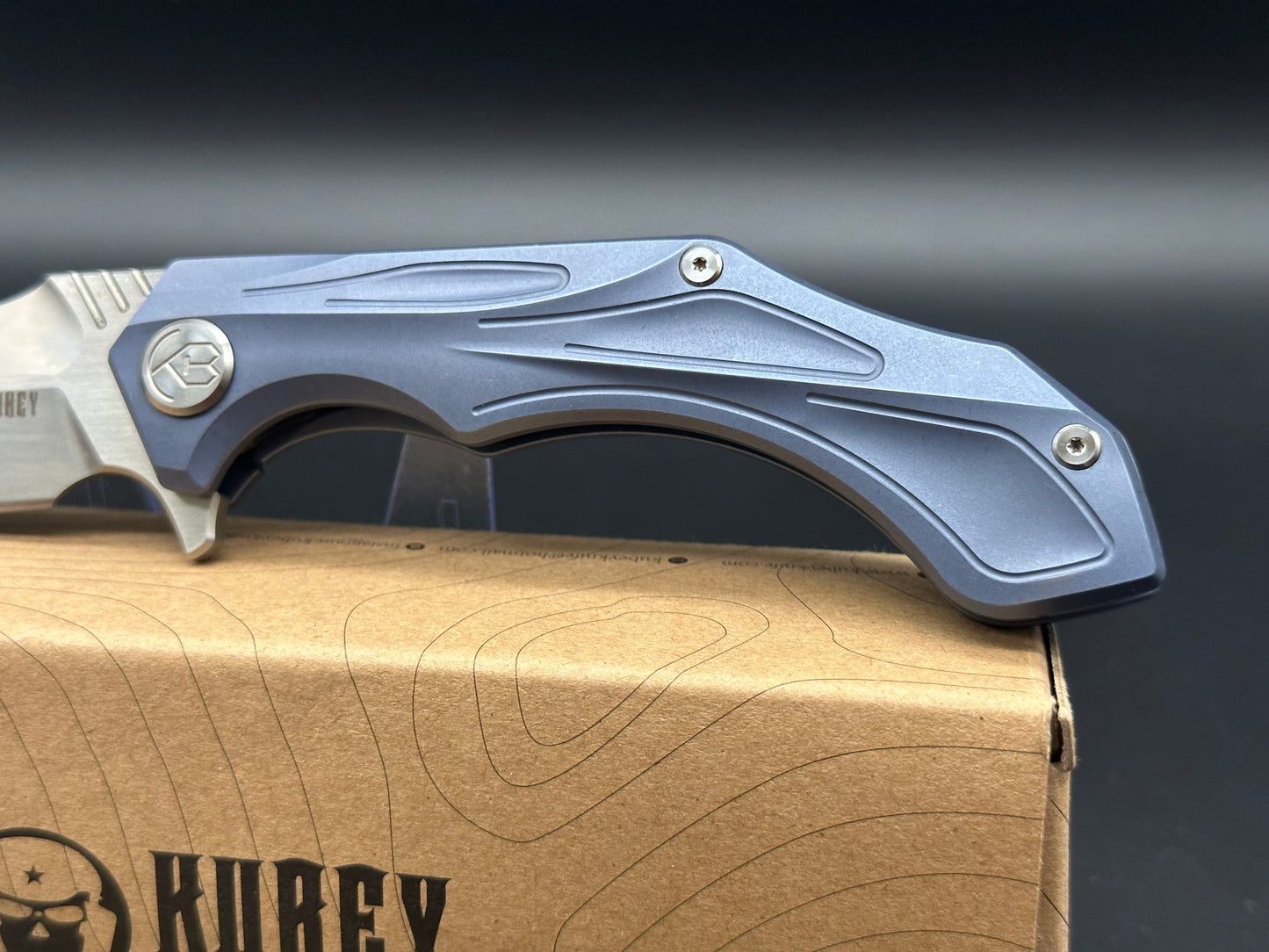 Kubey Shadow Crane KU220C S35VN polished, Blue TI handle