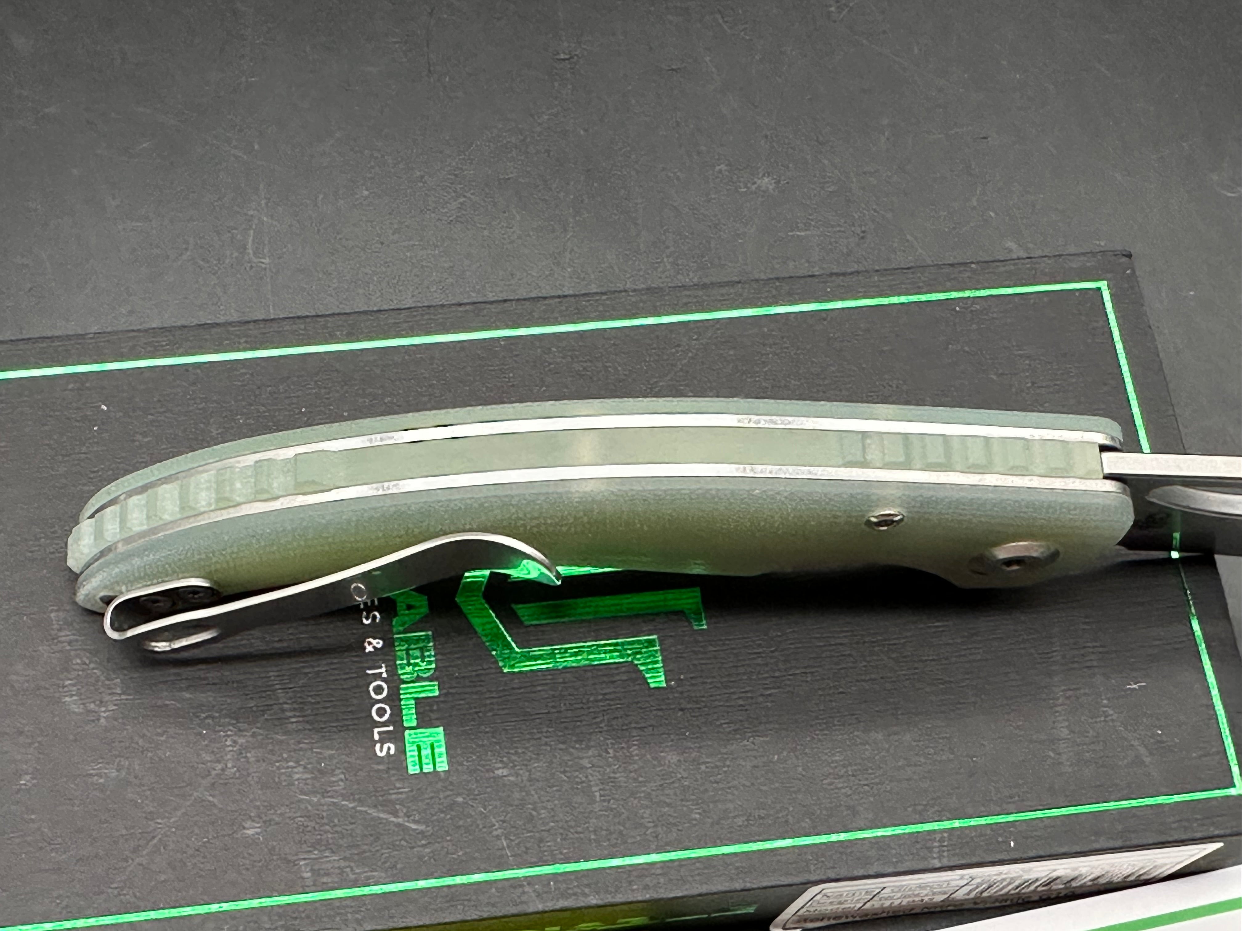 TENABLE GIDEON JADE G10 HANDLE NITRO-V PLAIN EDGE STONEWASH FINISH