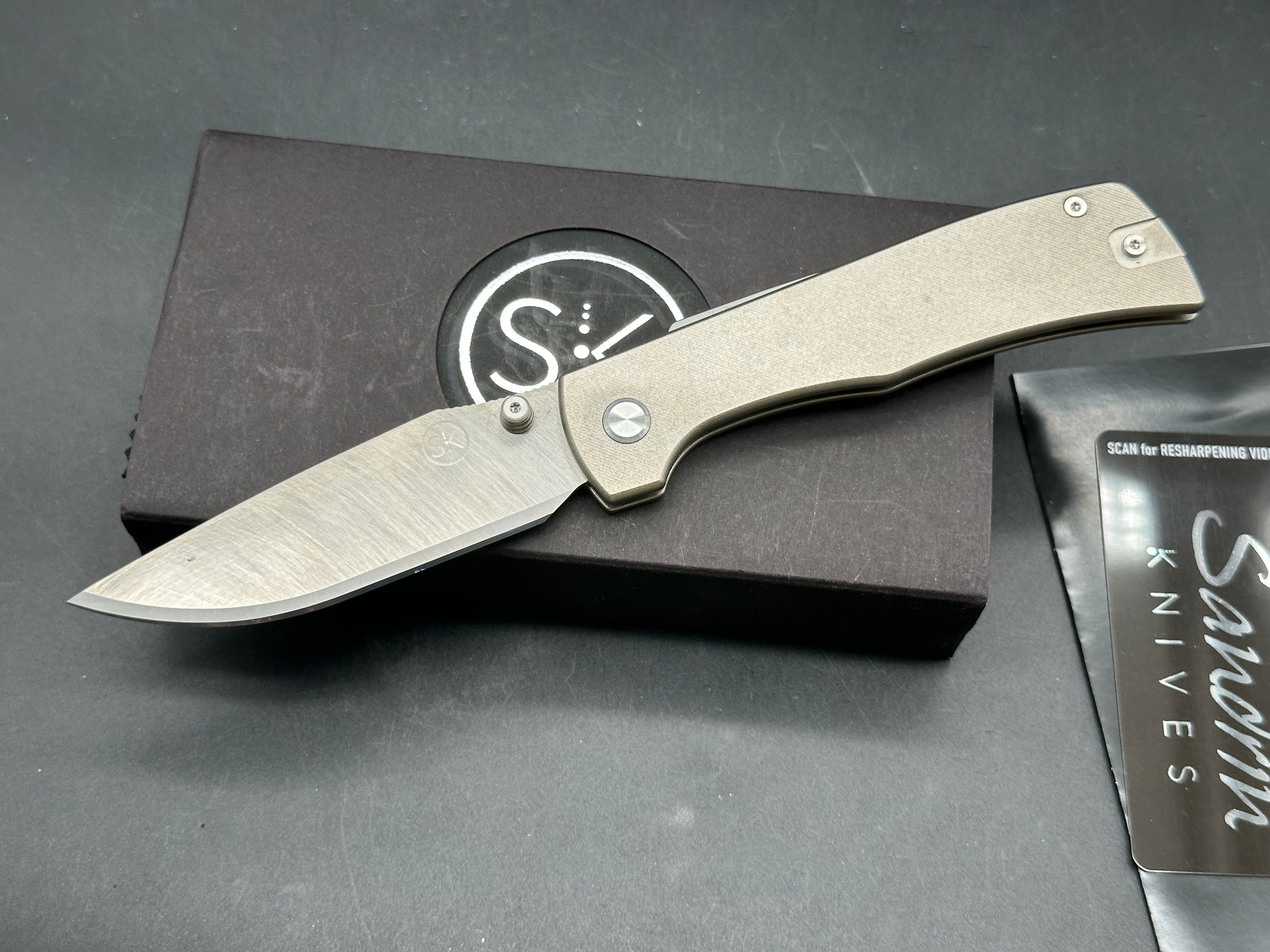 Sandrin Knives Monza Recoil Lock Folding Knife 3.38" Polyhedral Tungsten