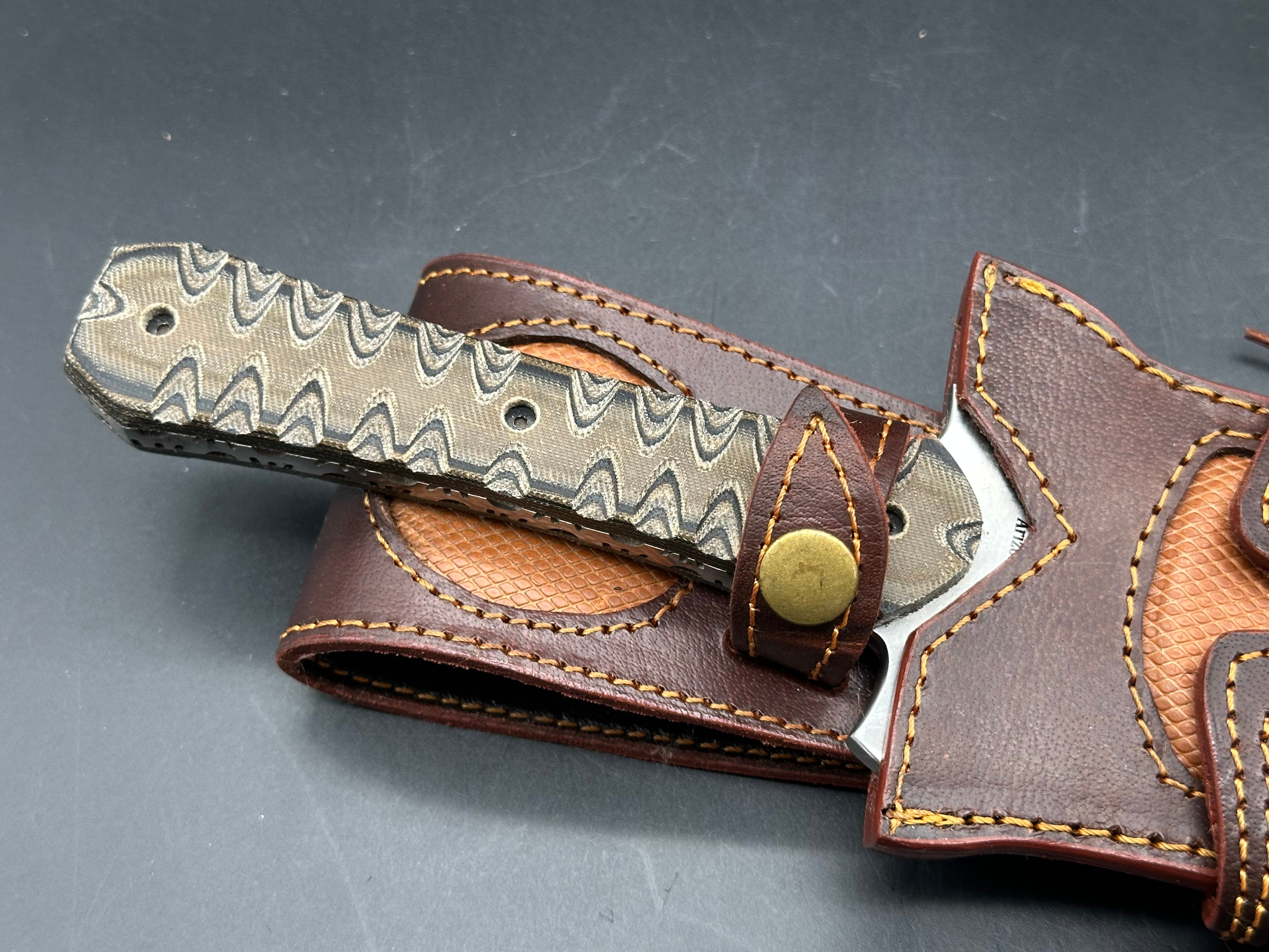 DBAD Arizona Bowie Dbad/Croco knives collaboration Full Tang Blade D2 Steel