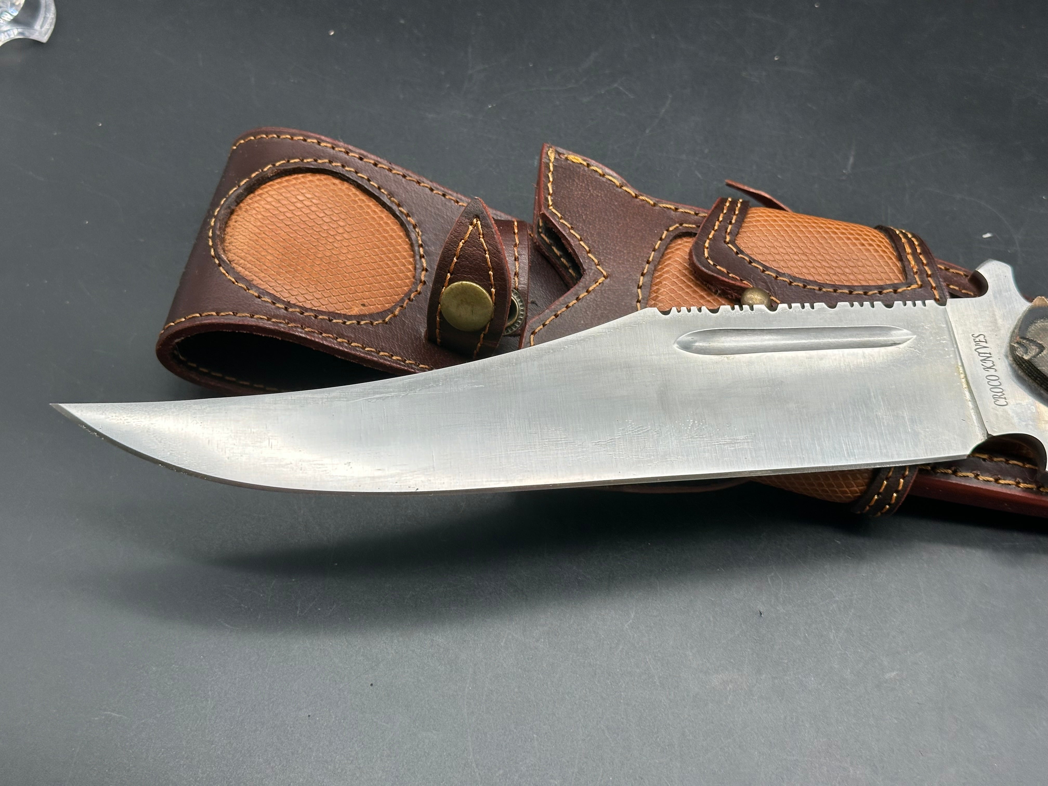 DBAD Arizona Bowie Dbad/Croco knives collaboration Full Tang Blade D2 Steel