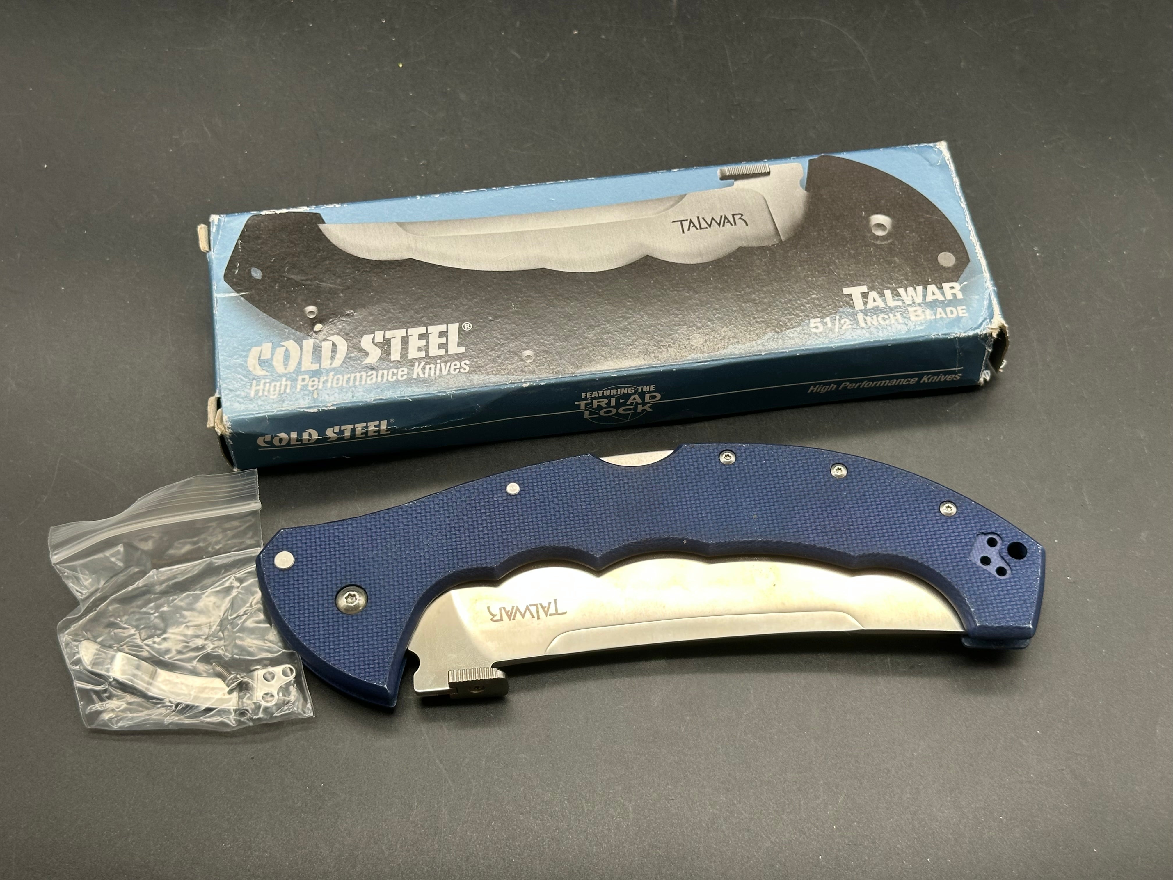 Cold Steel 5.5" Talwar Lockback Knife Blue G-10 XHP(5.5" Satin)