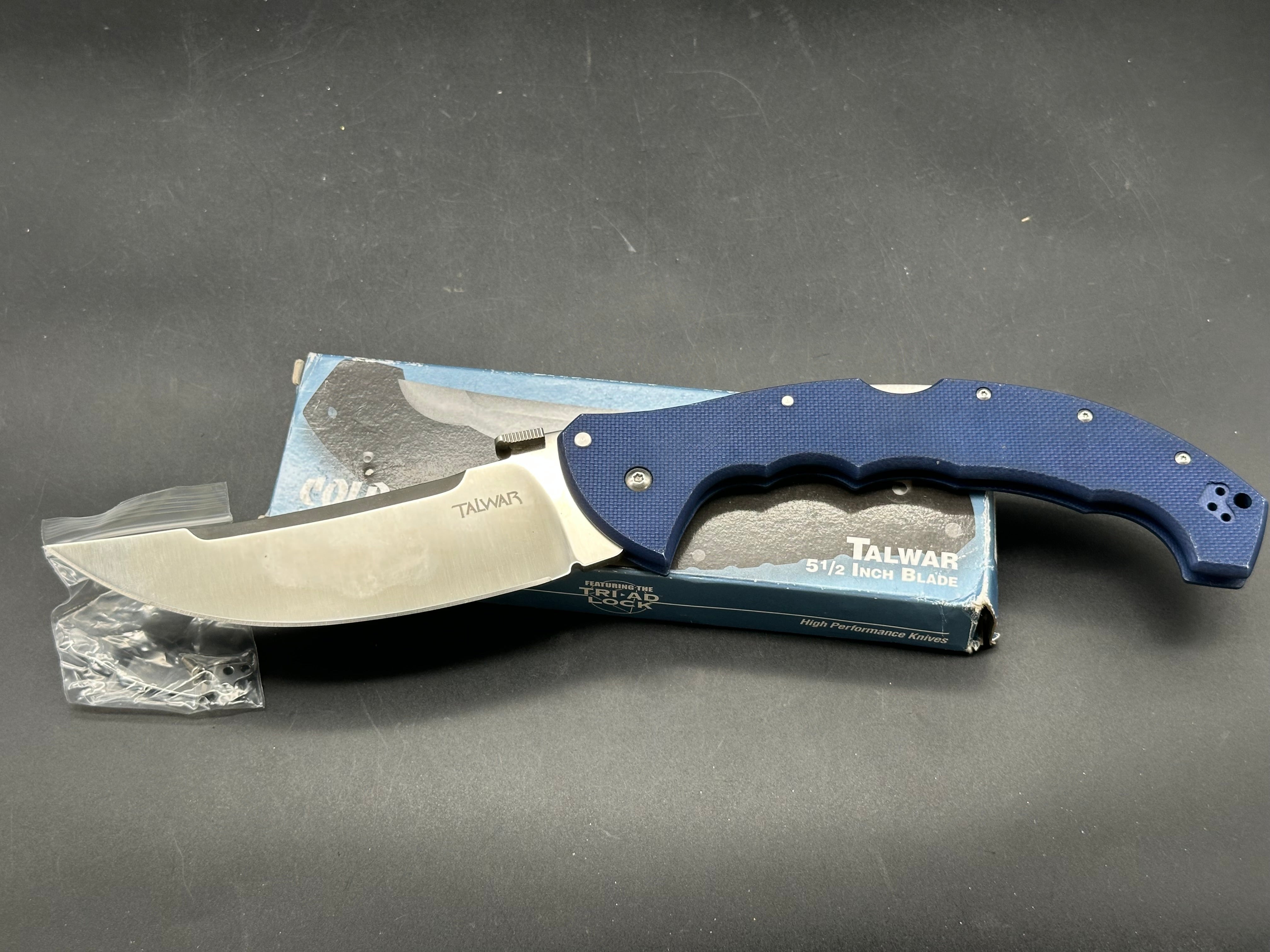 Cold Steel 5.5" Talwar Lockback Knife Blue G-10 XHP(5.5" Satin)