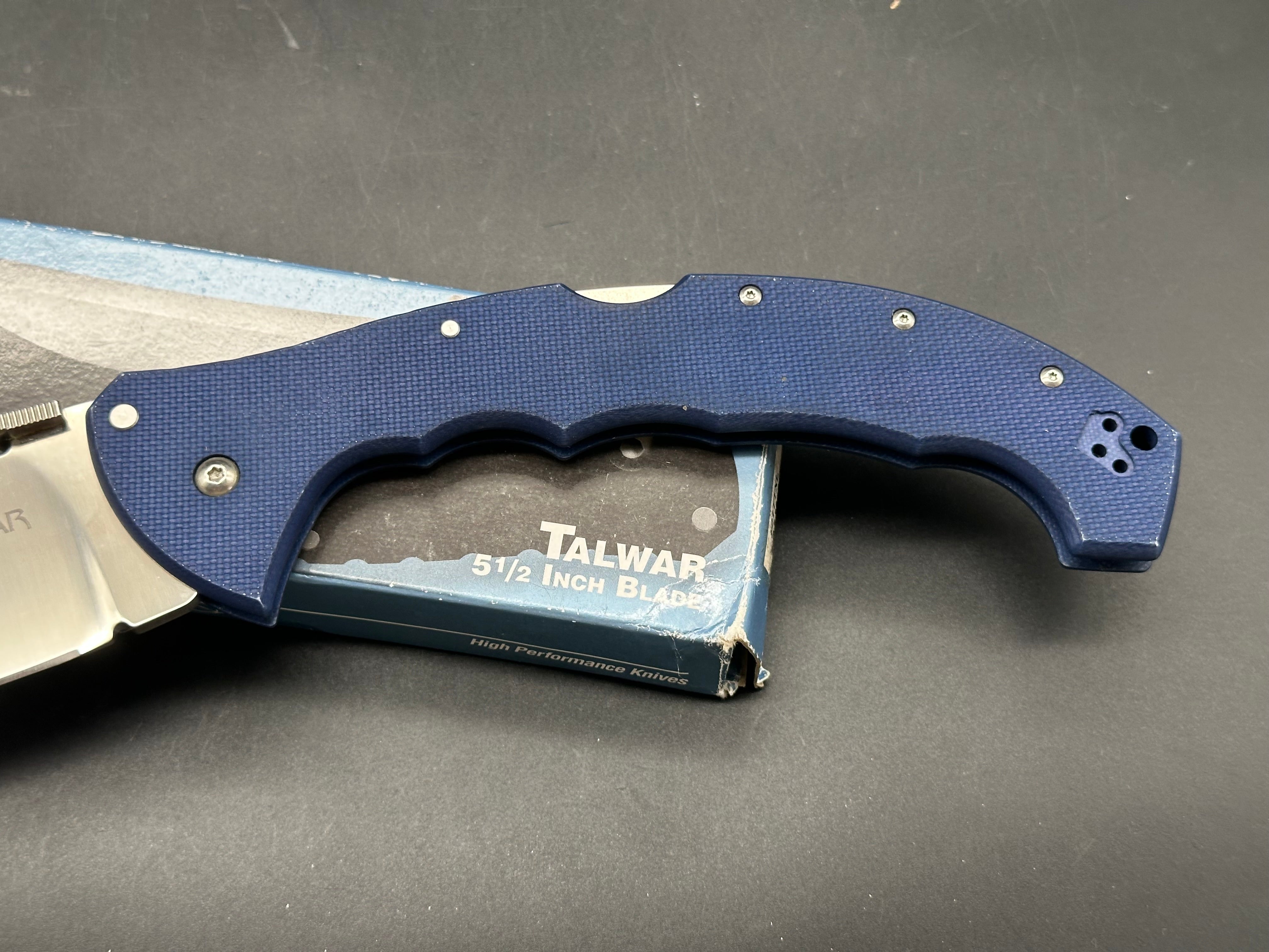 Cold Steel 5.5" Talwar Lockback Knife Blue G-10 XHP(5.5" Satin)