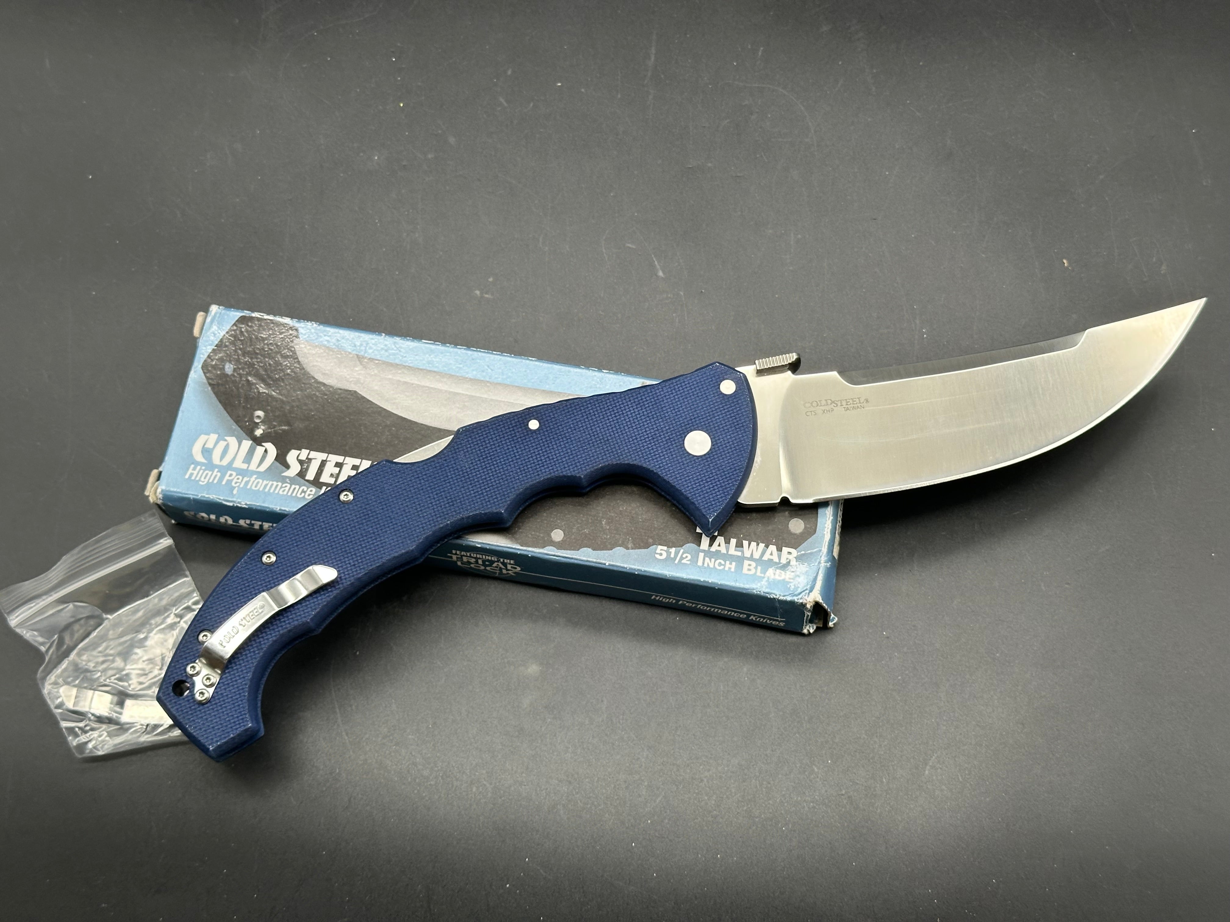 Cold Steel 5.5" Talwar Lockback Knife Blue G-10 XHP(5.5" Satin)