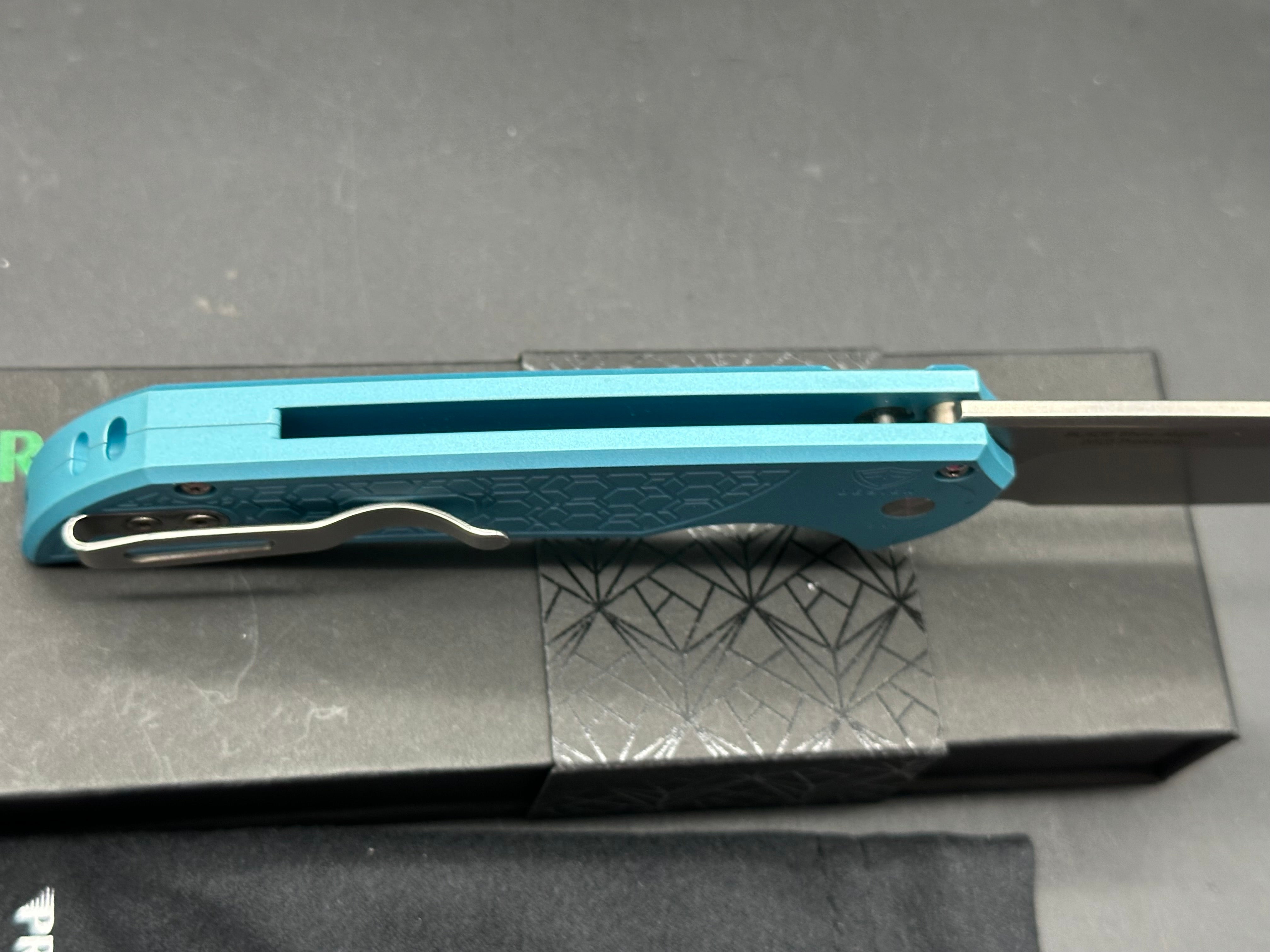 Pro-Tech Mordax MagnaCut Button Lock Knife Gridlock Tiffany Blue Aluminum (3.5" SW)
