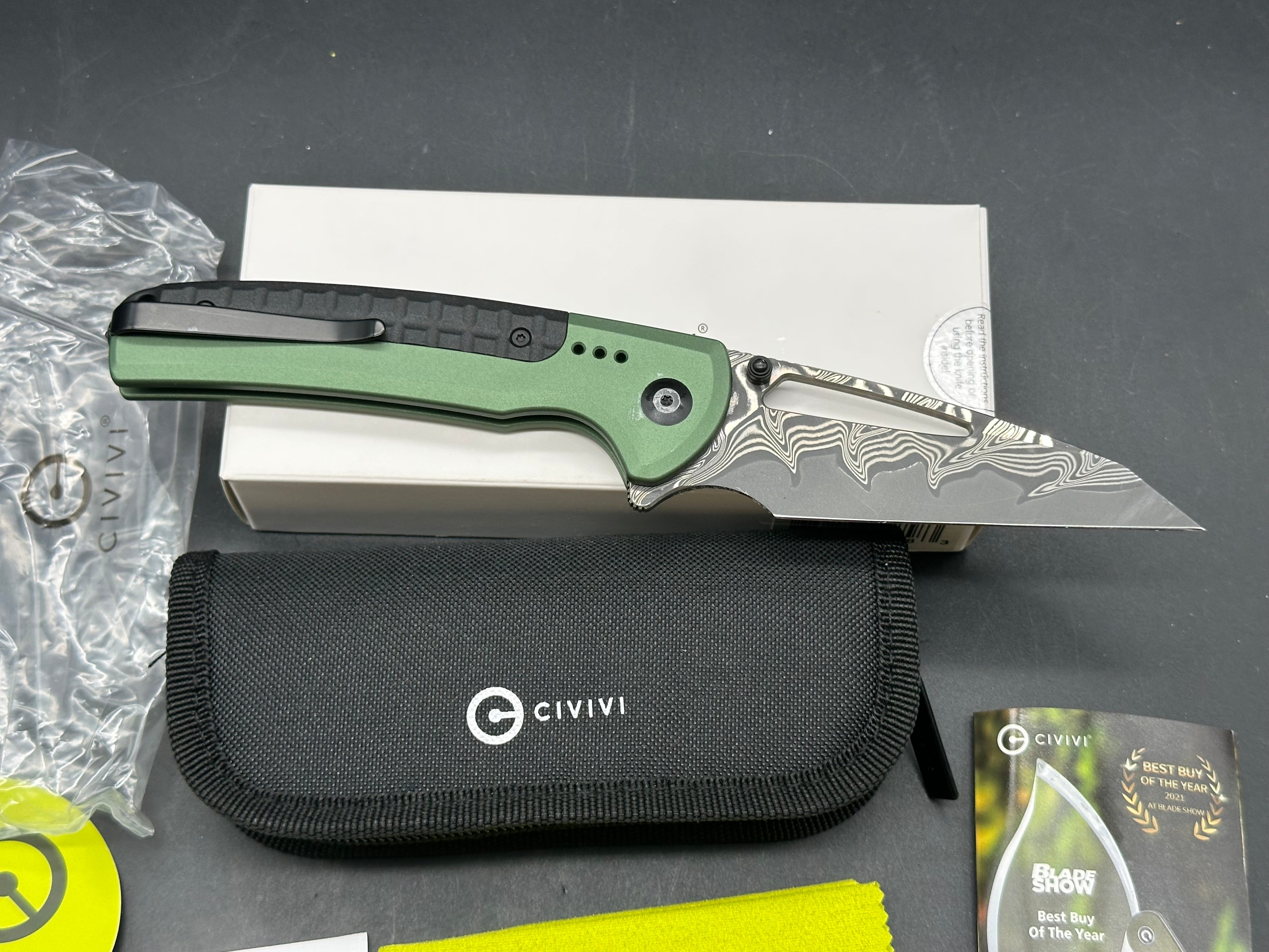 CIVIVI SENTINEL STRIKE FOLDING KNIFE GREEN ALUMINUM
