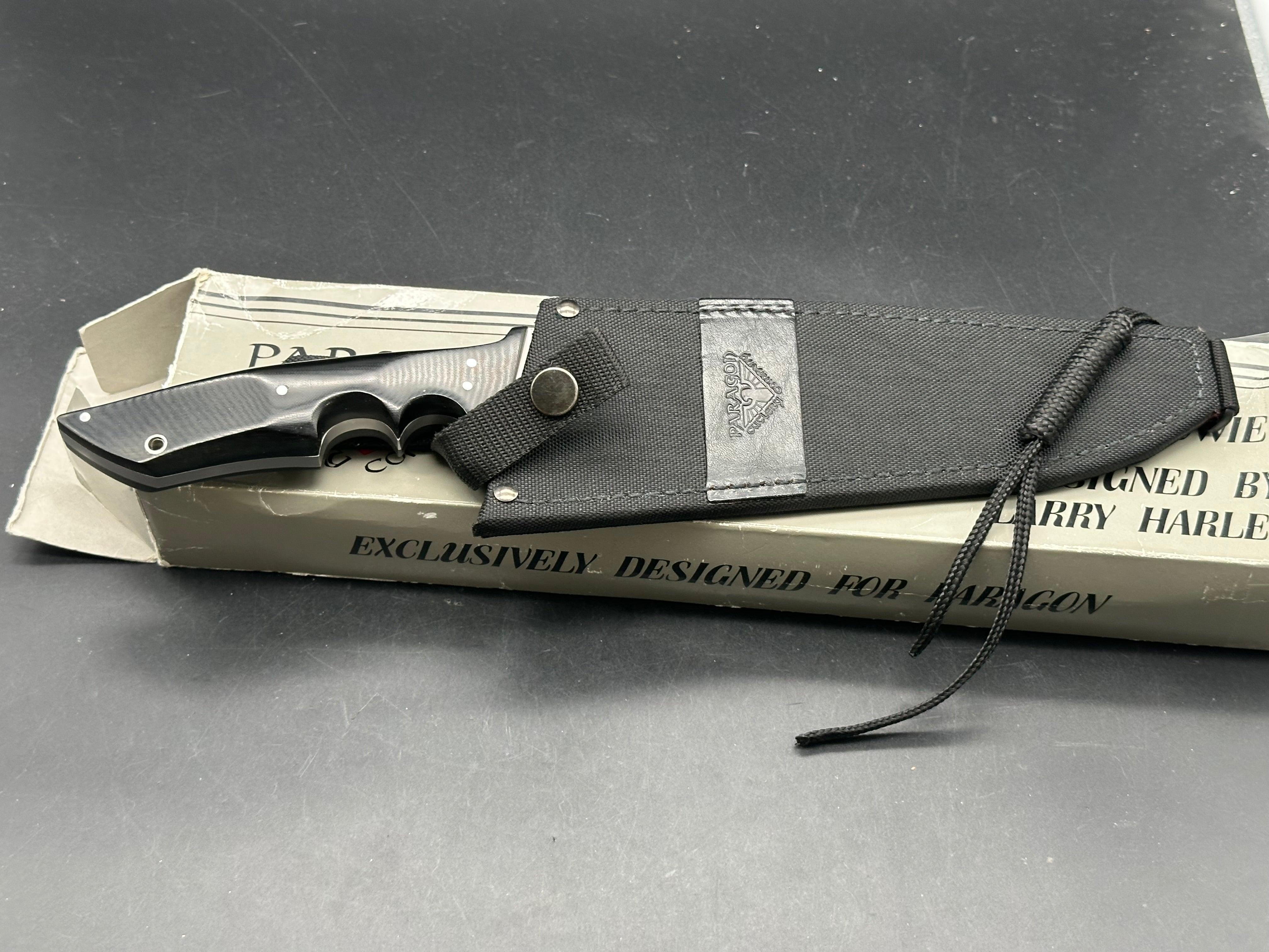 Harley Battle Bowie  Paragon (Seki Japan) collaborated with Larry Harley to replicate his Battle Bowie.  13 1/2" total length,blade is 8"